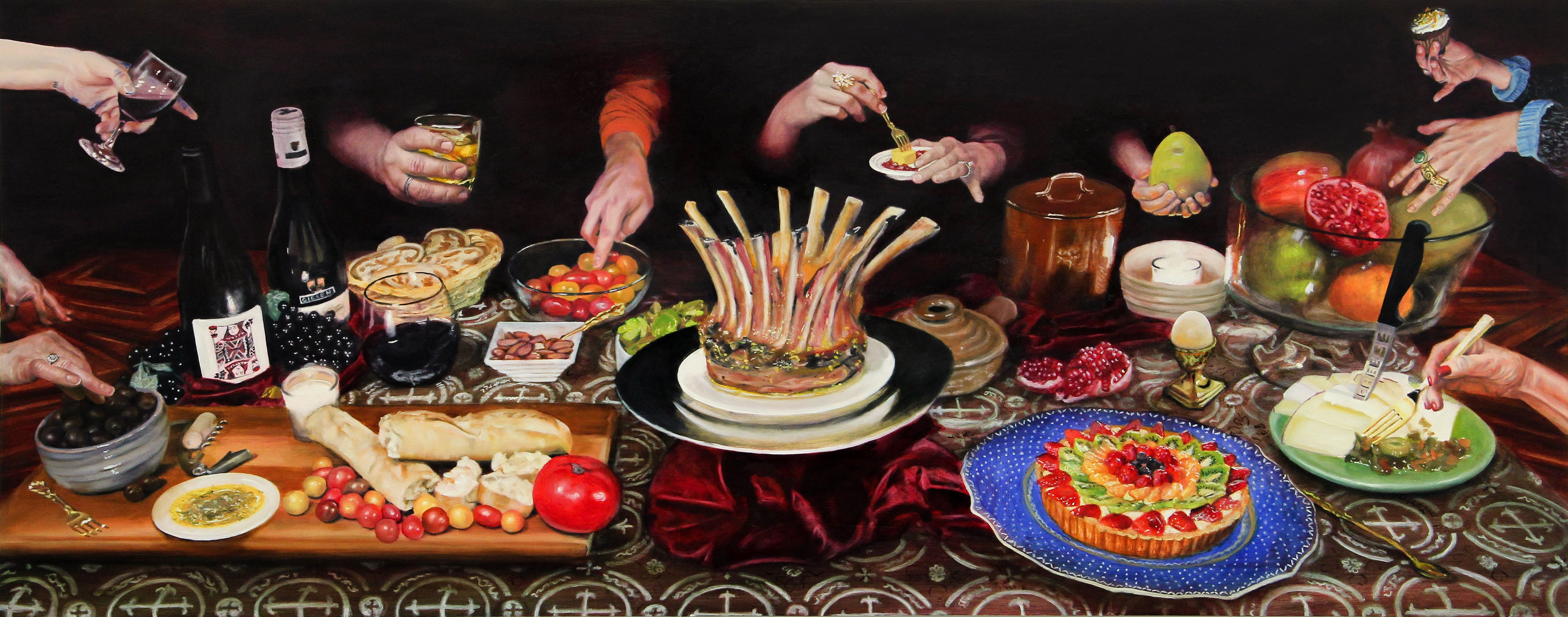 Did You Wash Your Hands? (Oil on panel, 24x60in, 2021)