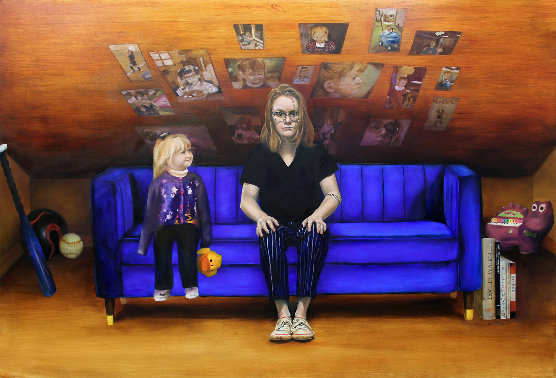 Role Model (Acrylic and oil on panel, 48x72in, 2020)