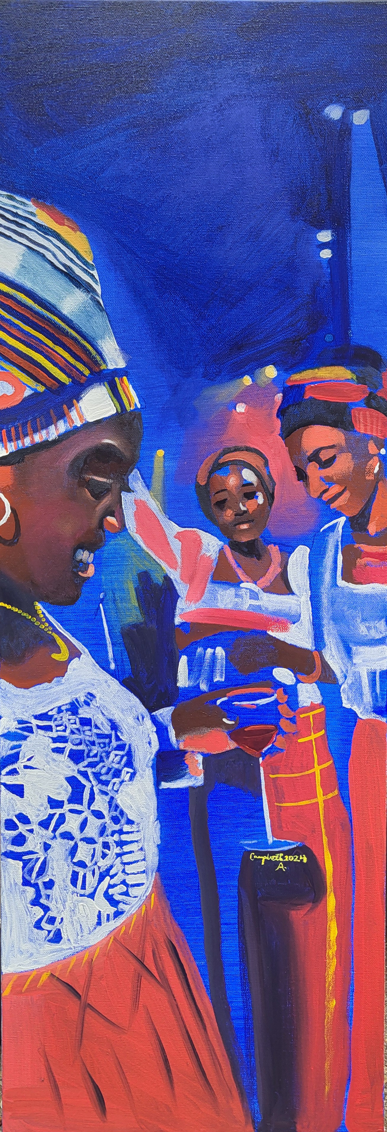 Hearing Blue (Oil on canvas, 12x36in, 2024)