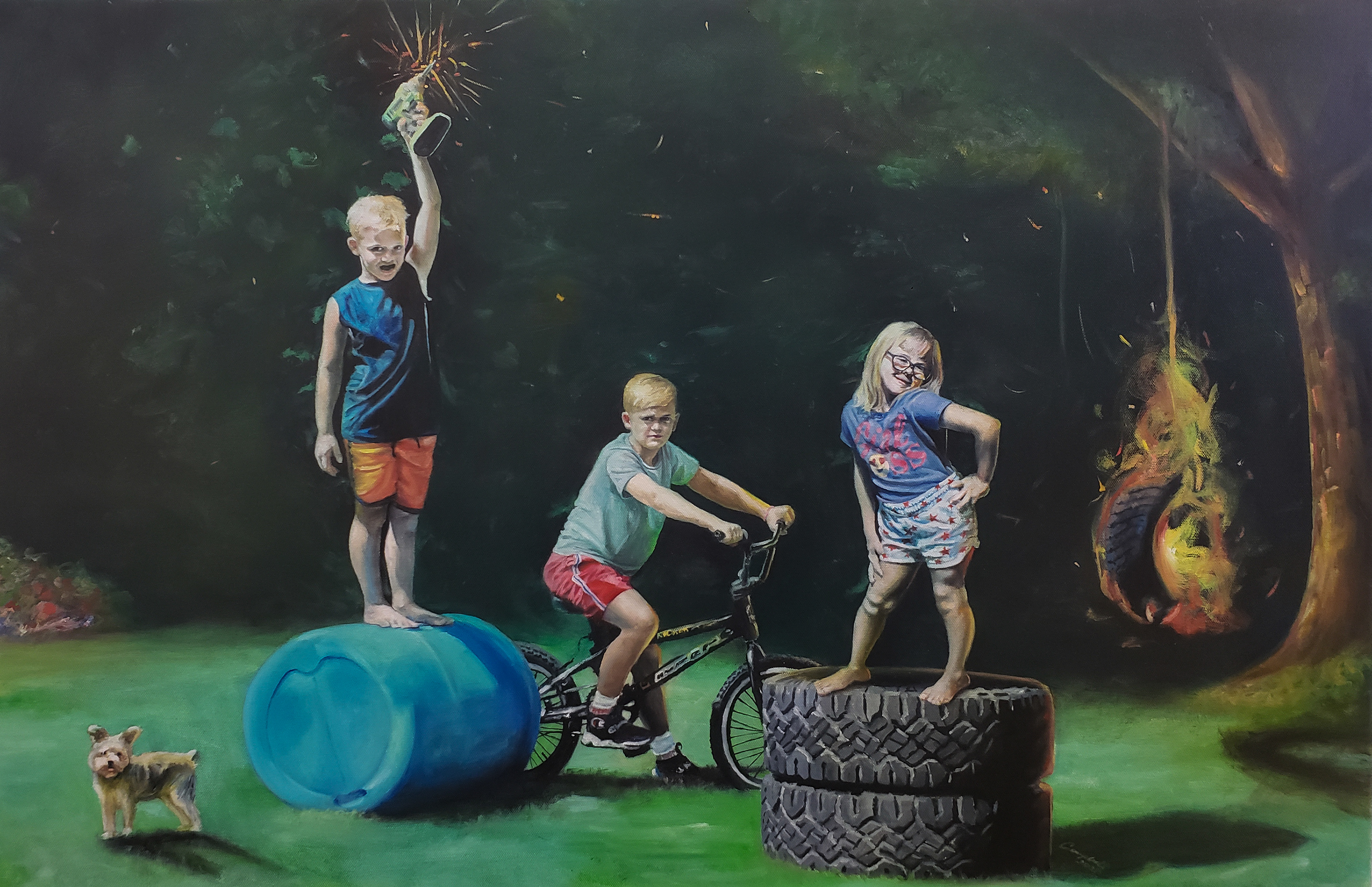 The Trifecta (Oil on canvas, 24x36in, 2020)