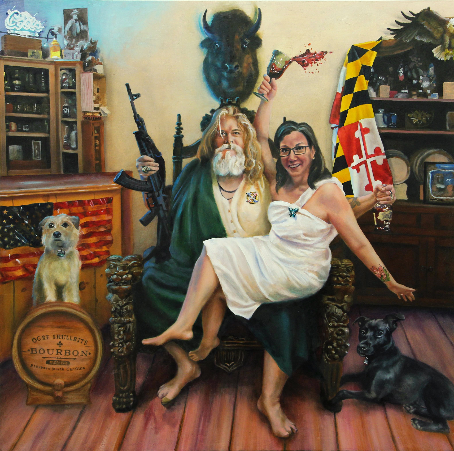 Family Tradition (Oil on panel, 36x36in, 2021)