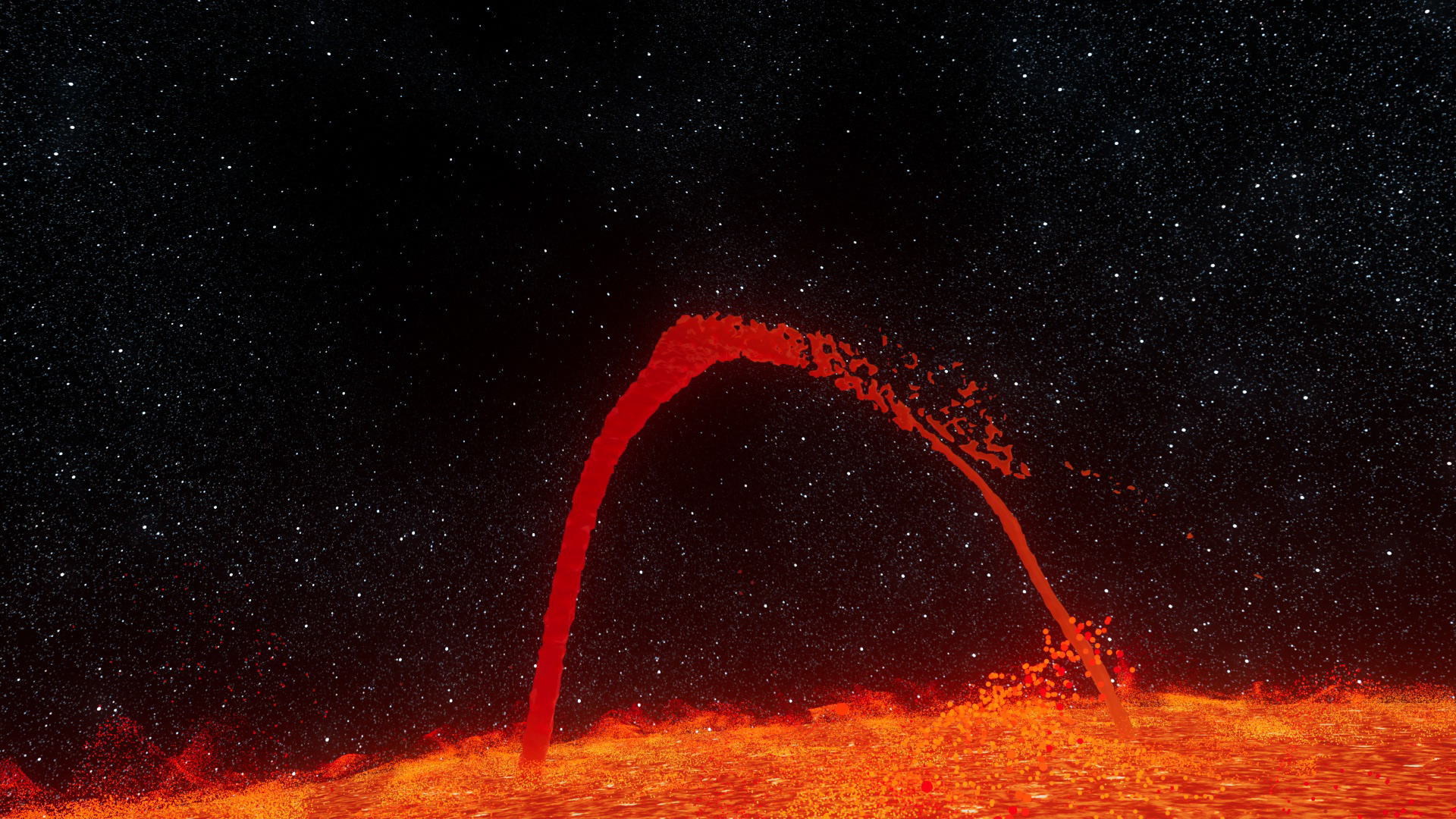 Magnetfeldlinie mit Plasma
