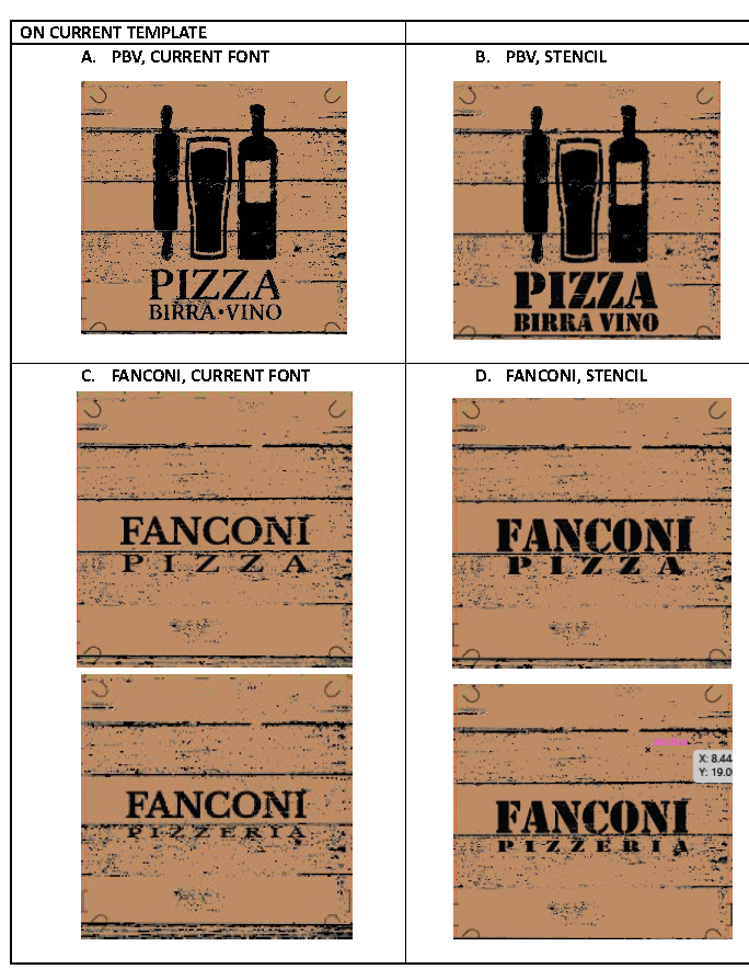 Sketches of pizza box