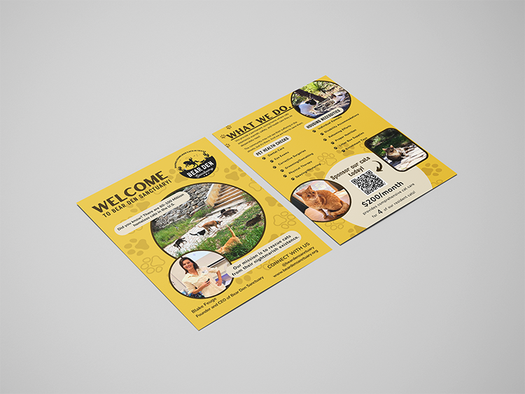 Bear Den Donation Flyer Front and Back