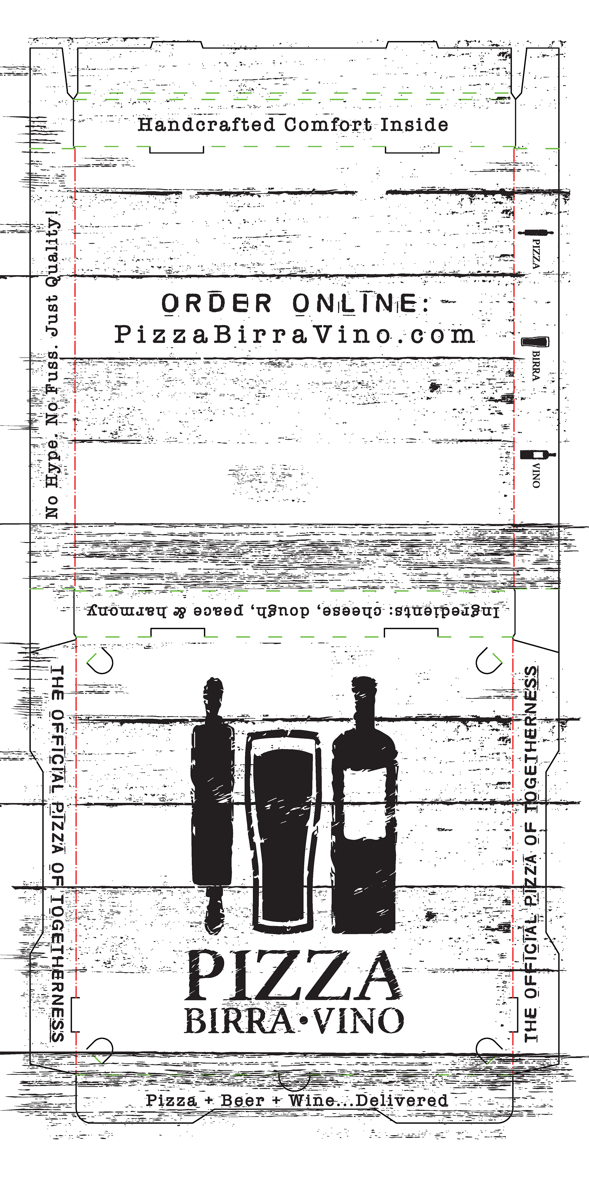 Dieline of pizza box
