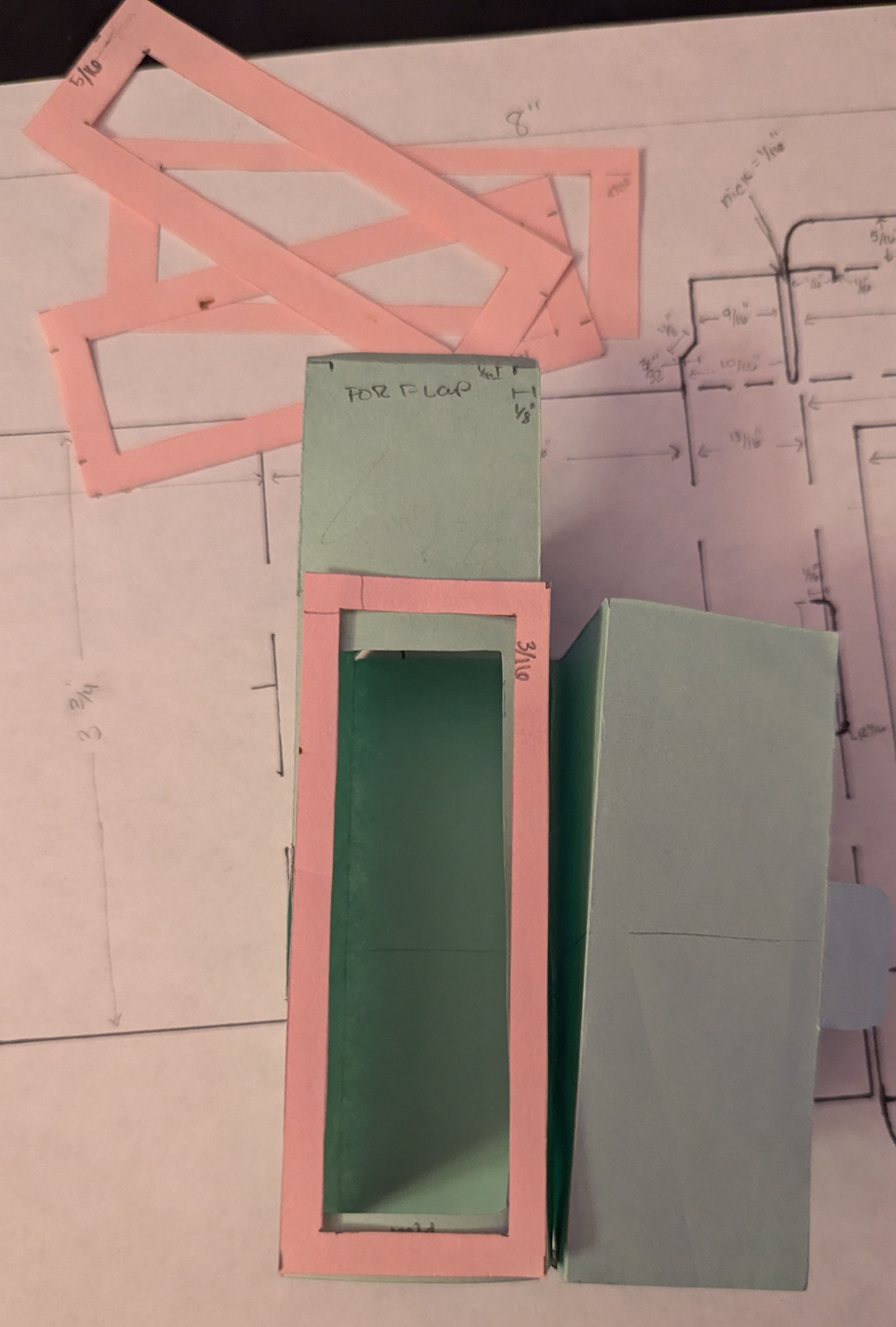 testing widths on paper mockup