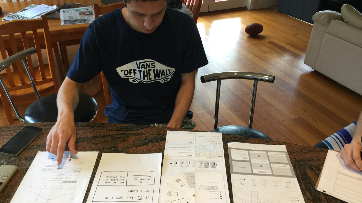 Discovery interview with paper prototypes