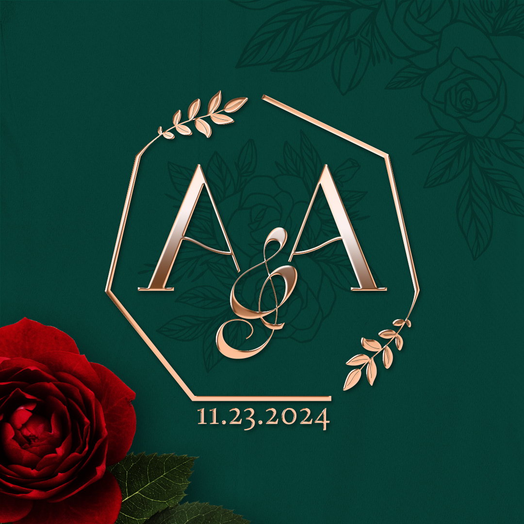 Wedding Logo - Emerald Background