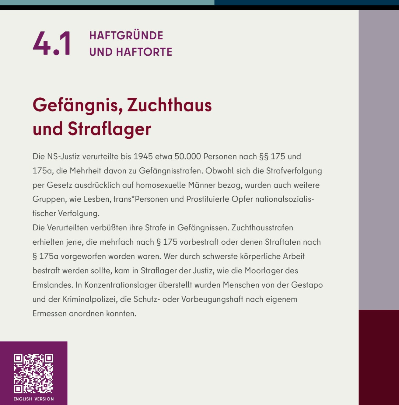 Textafel zur Verfolgung queerer Menschen