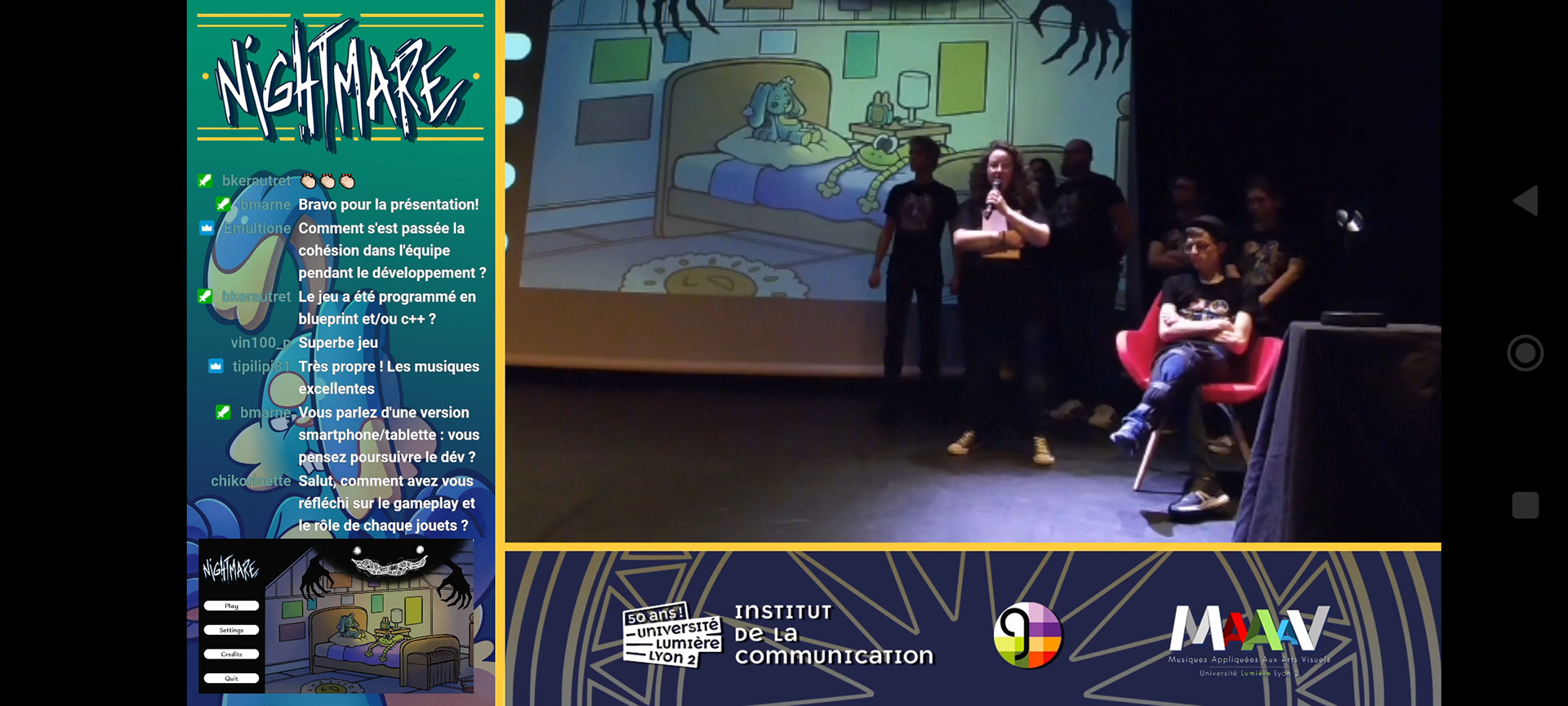 Présentation du jeu en direct sur Twitch