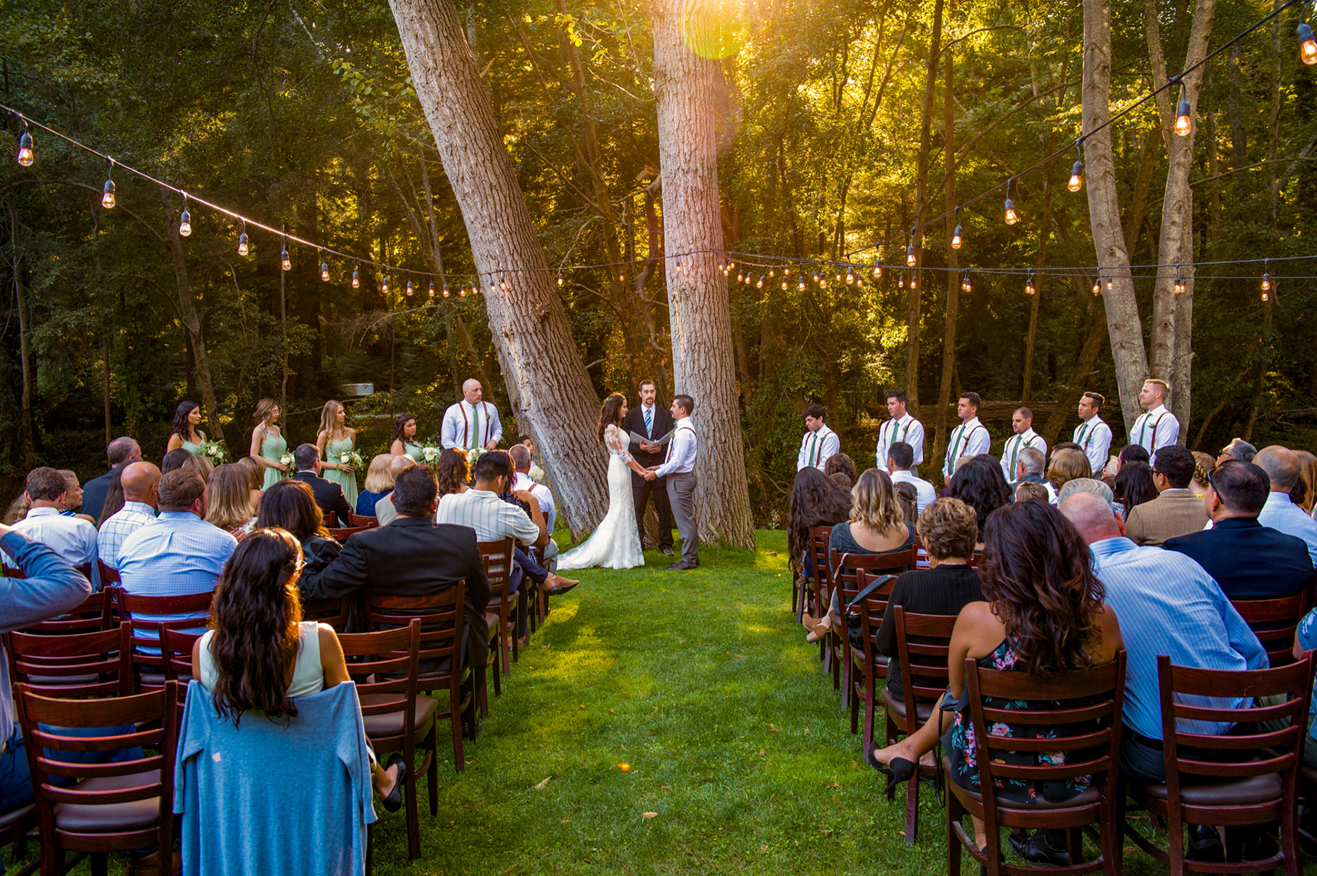 Outdoor wedding ceremony at Big Sur River Inn