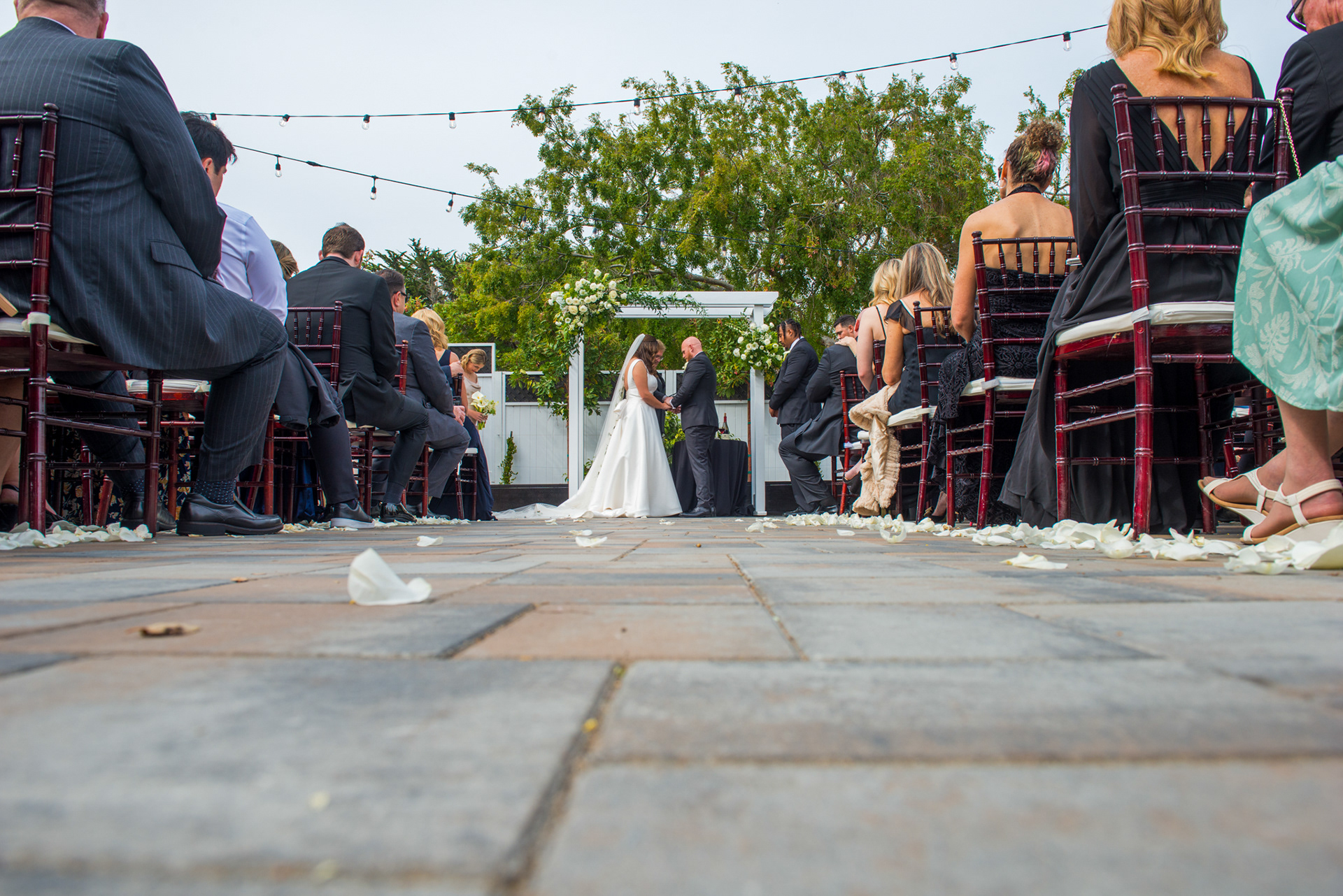 wedding ceremony at the perry. house monterey