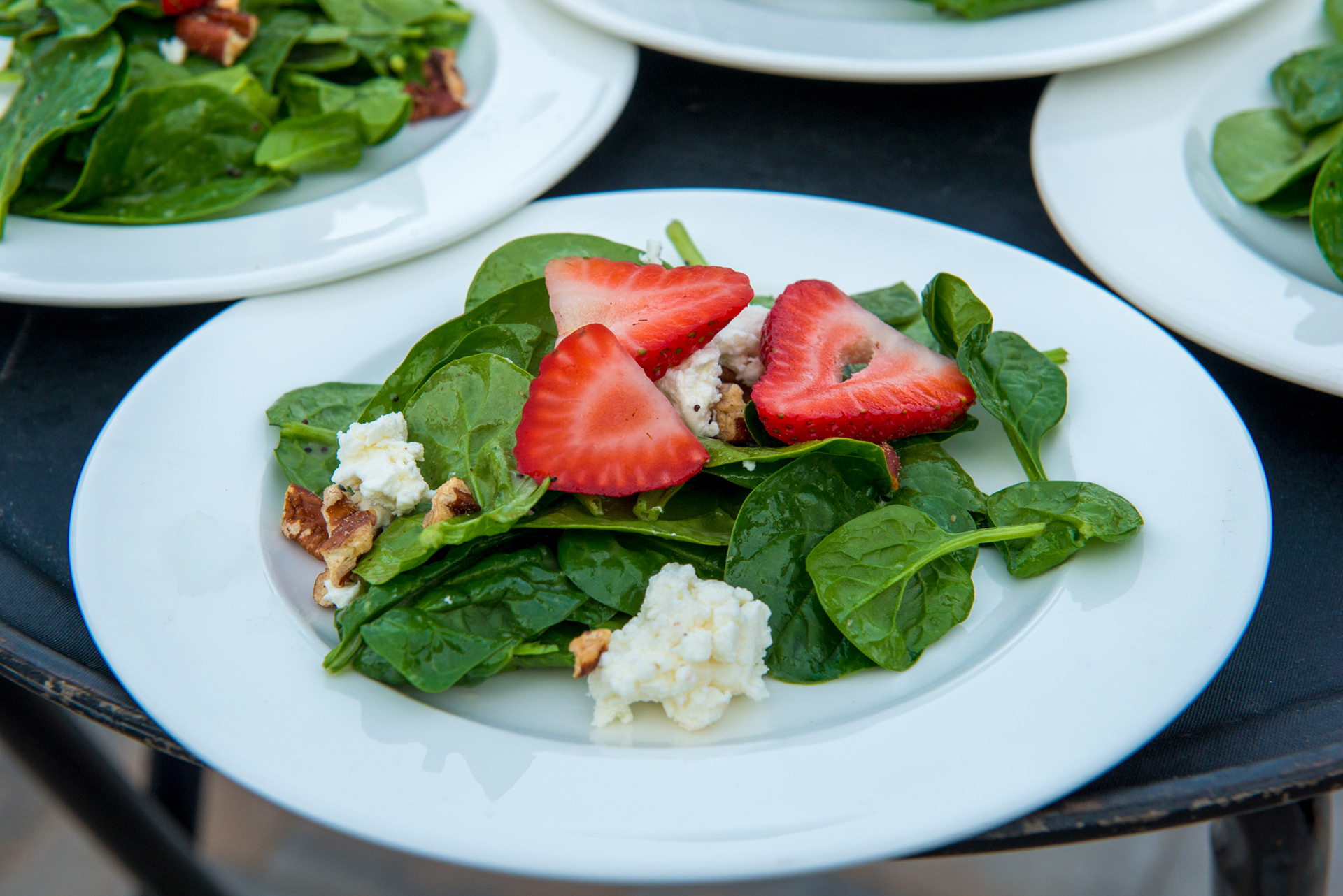 Gourmet plated wedding dinner salade by Events by Classic Group in Monterey