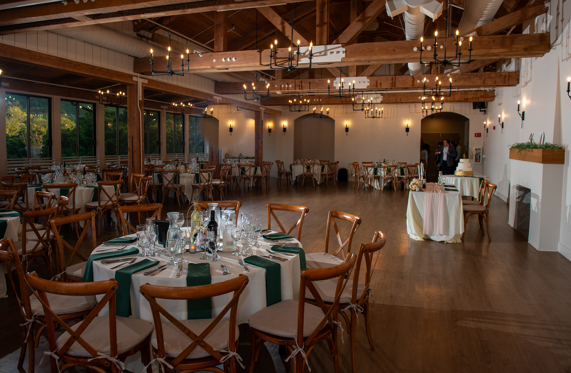 reception set up at Wedgewood Carmel Fields