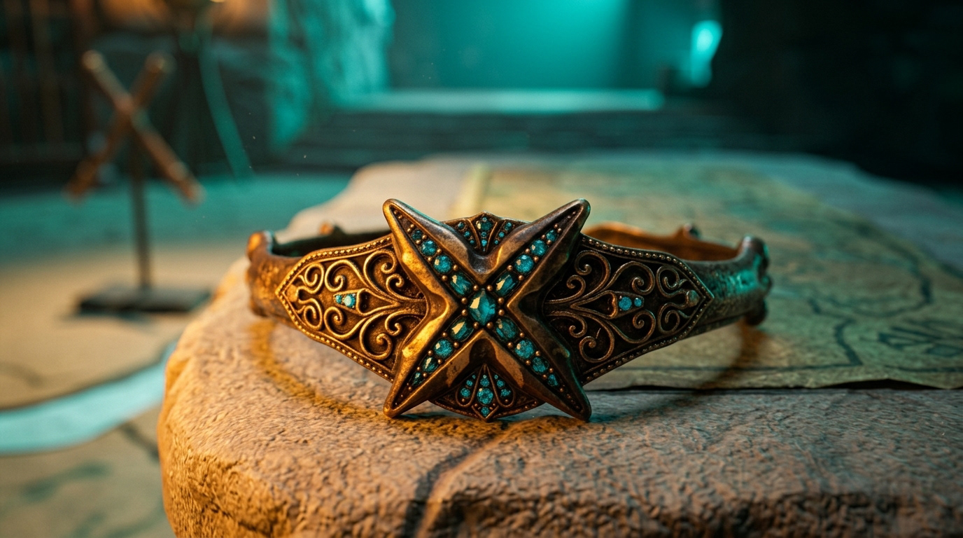 War Chief's inherited headpiece. Generations of Dark Seekers wore it before.