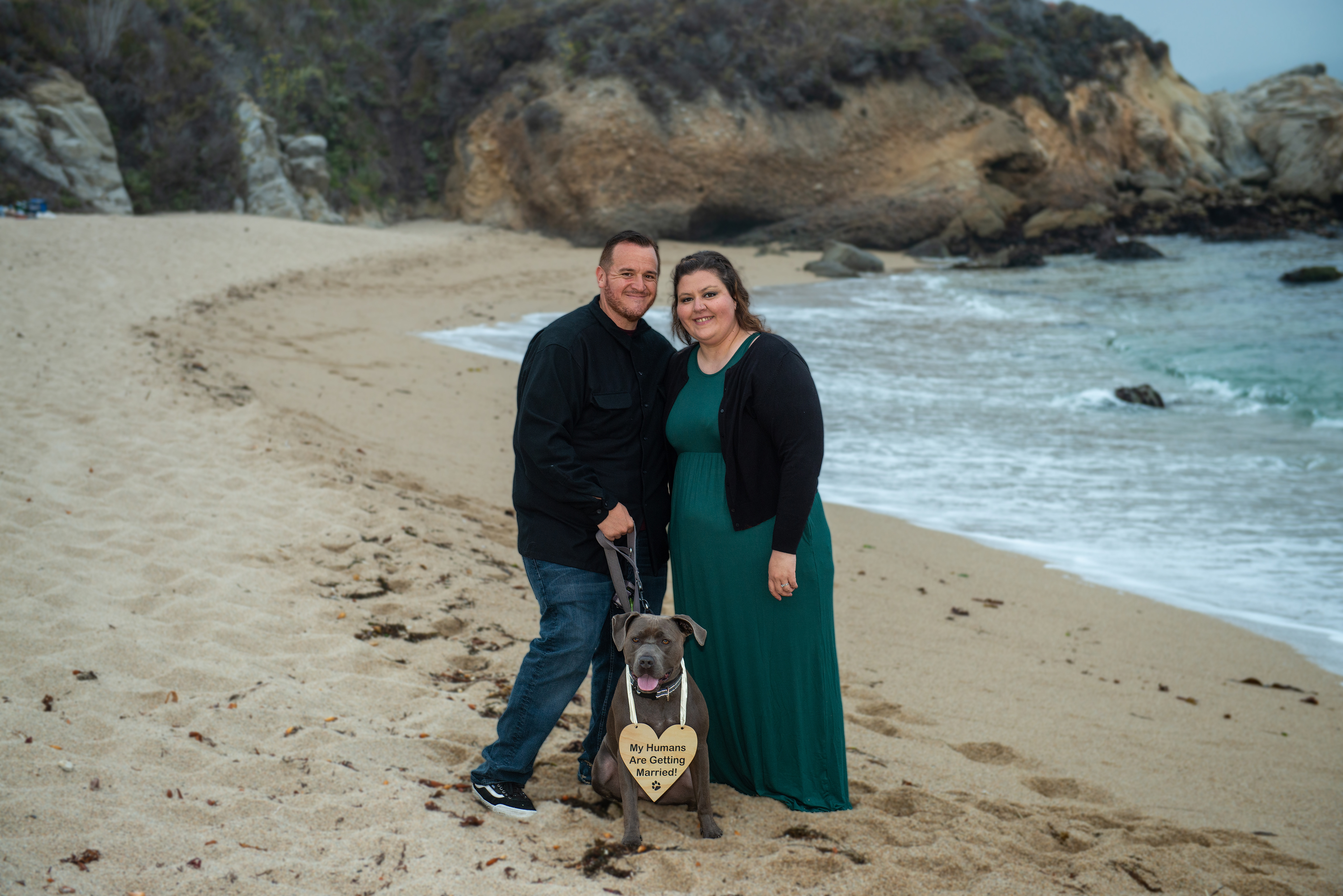 Monastery Beach Engagement Session Photography with Pet