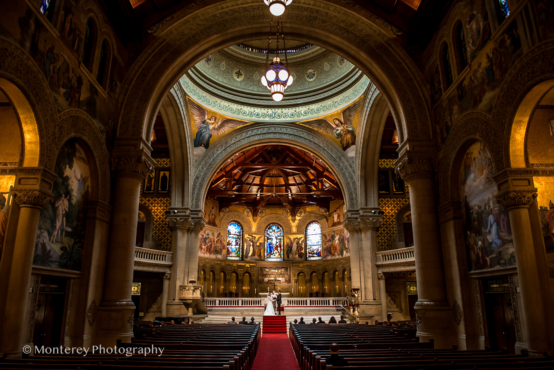 intimate wedding at Stanford Memorial Church