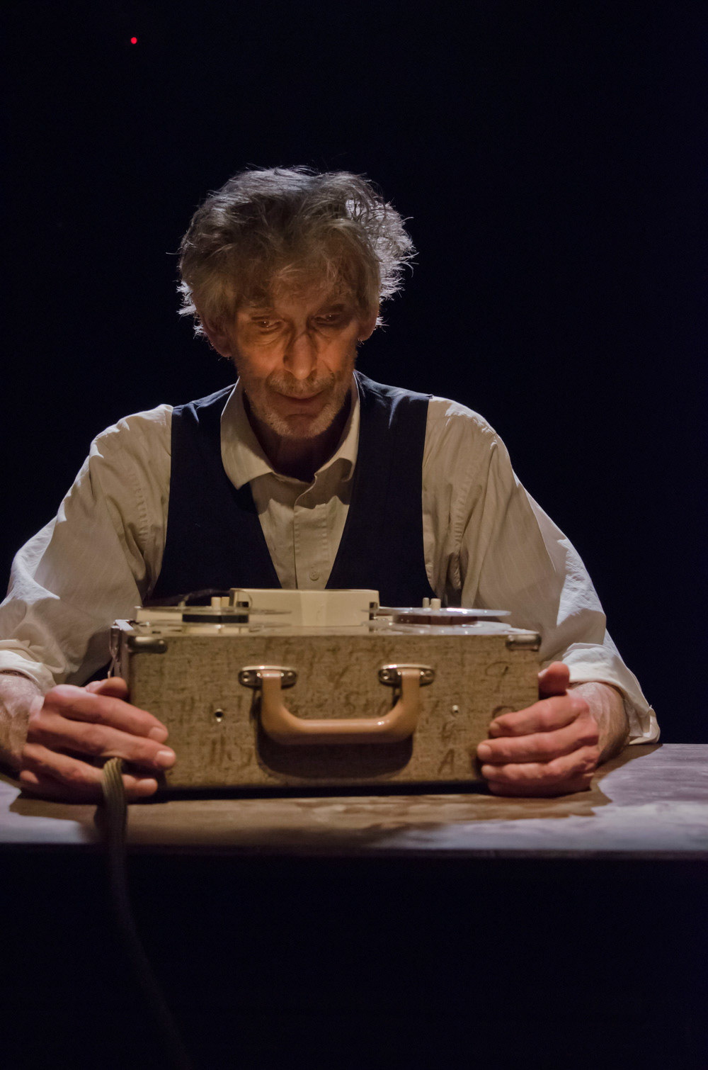 11/11/14

Krapps Last Tape and  The Dumb Waiter -
Boston Center for American Performance presents An Evening of One Acts directed by Clay Hopper: Samuel Beckett's KRAPP'S LAST TAPE featuring Sidney Friedman and Harold Pinter's THE DUMB WAITER featuring Michael Hammond. Boston Center for American Performance (BCAP), the professional extension of the BU CFA School of Theatre, presents this evening of one-acts from two of the most celebrated playwrights of the 20th century.

- Photograph By Kalman Zabarsky