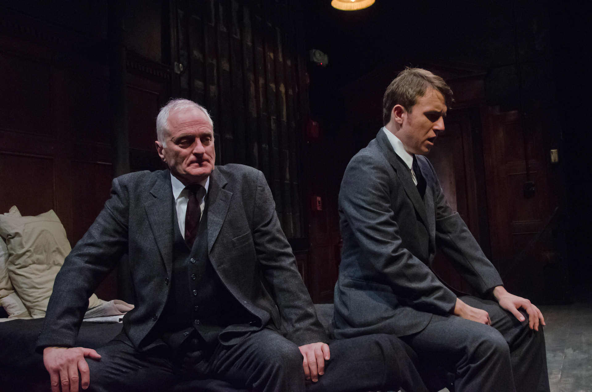 11/11/14

Krapps Last Tape and  The Dumb Waiter -
Boston Center for American Performance presents An Evening of One Acts directed by Clay Hopper: Samuel Beckett's KRAPP'S LAST TAPE featuring Sidney Friedman and Harold Pinter's THE DUMB WAITER featuring Michael Hammond. Boston Center for American Performance (BCAP), the professional extension of the BU CFA School of Theatre, presents this evening of one-acts from two of the most celebrated playwrights of the 20th century.

- Photograph By Kalman Zabarsky