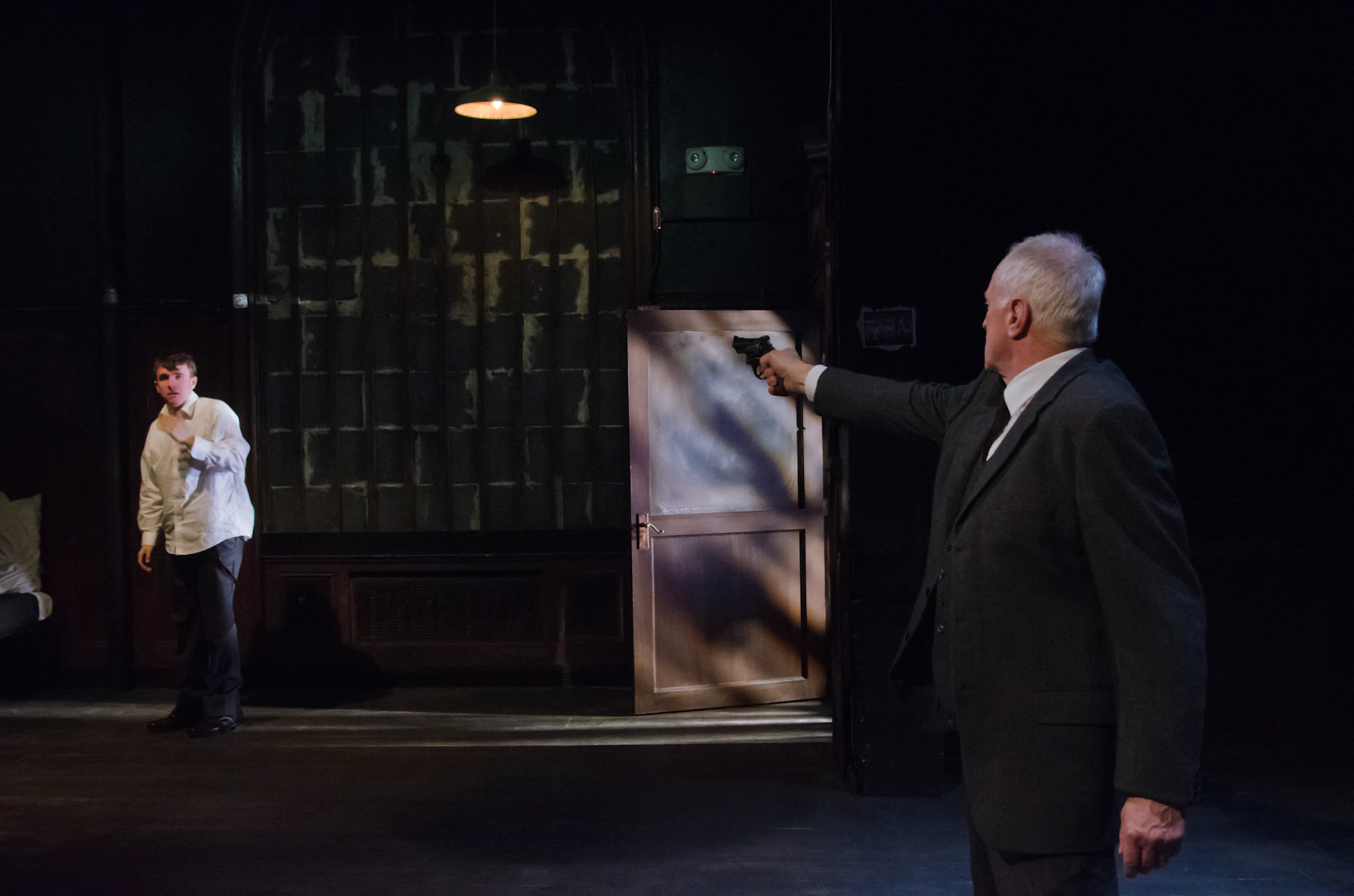 11/11/14

Krapps Last Tape and  The Dumb Waiter -
Boston Center for American Performance presents An Evening of One Acts directed by Clay Hopper: Samuel Beckett's KRAPP'S LAST TAPE featuring Sidney Friedman and Harold Pinter's THE DUMB WAITER featuring Michael Hammond. Boston Center for American Performance (BCAP), the professional extension of the BU CFA School of Theatre, presents this evening of one-acts from two of the most celebrated playwrights of the 20th century.

- Photograph By Kalman Zabarsky