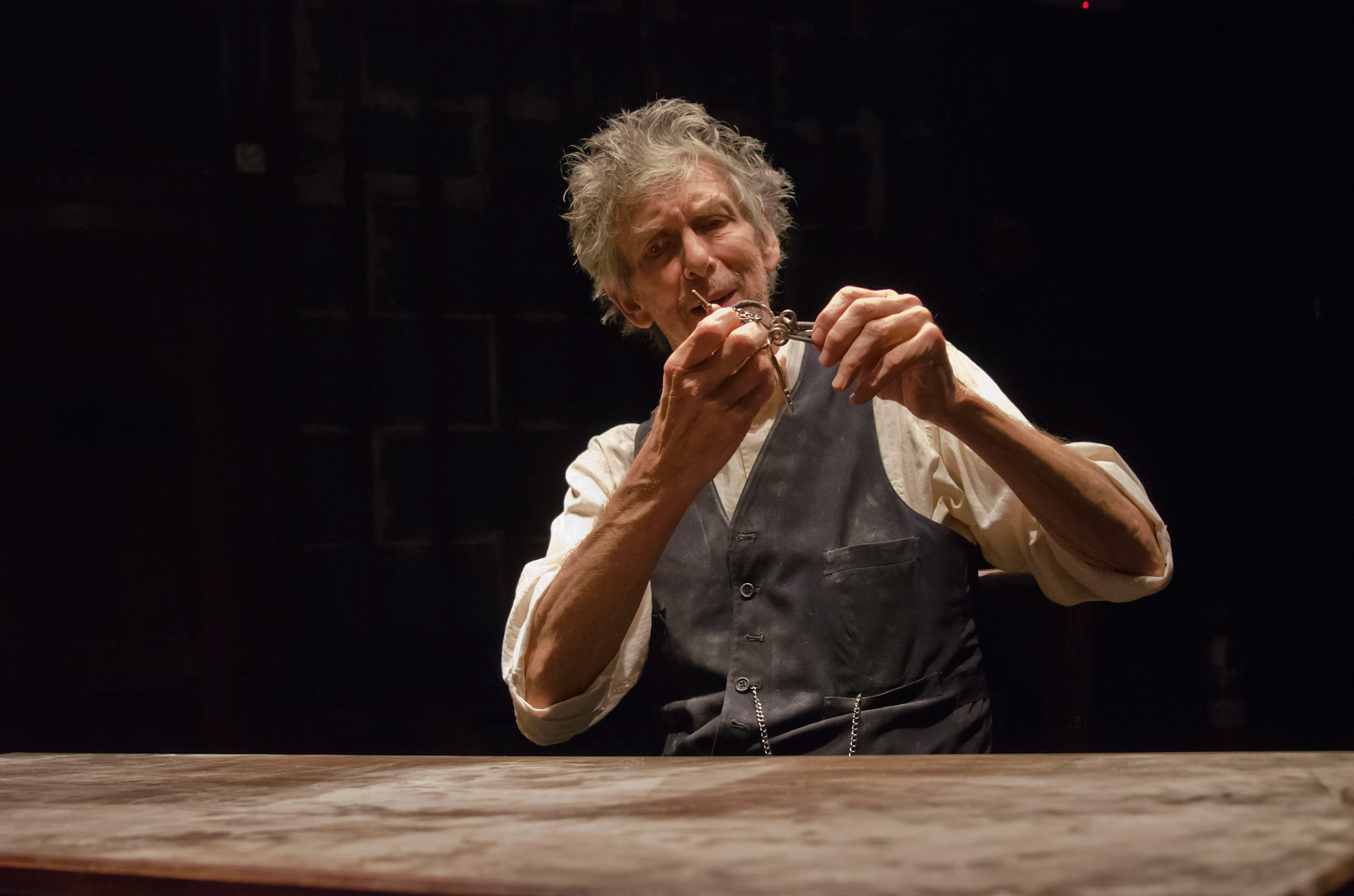 11/11/14

Krapps Last Tape and  The Dumb Waiter -
Boston Center for American Performance presents An Evening of One Acts directed by Clay Hopper: Samuel Beckett's KRAPP'S LAST TAPE featuring Sidney Friedman and Harold Pinter's THE DUMB WAITER featuring Michael Hammond. Boston Center for American Performance (BCAP), the professional extension of the BU CFA School of Theatre, presents this evening of one-acts from two of the most celebrated playwrights of the 20th century.

- Photograph By Kalman Zabarsky