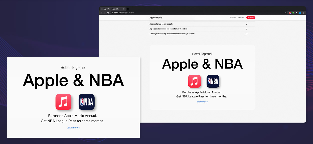 NBA & Apple Music Landscape Web Ad
