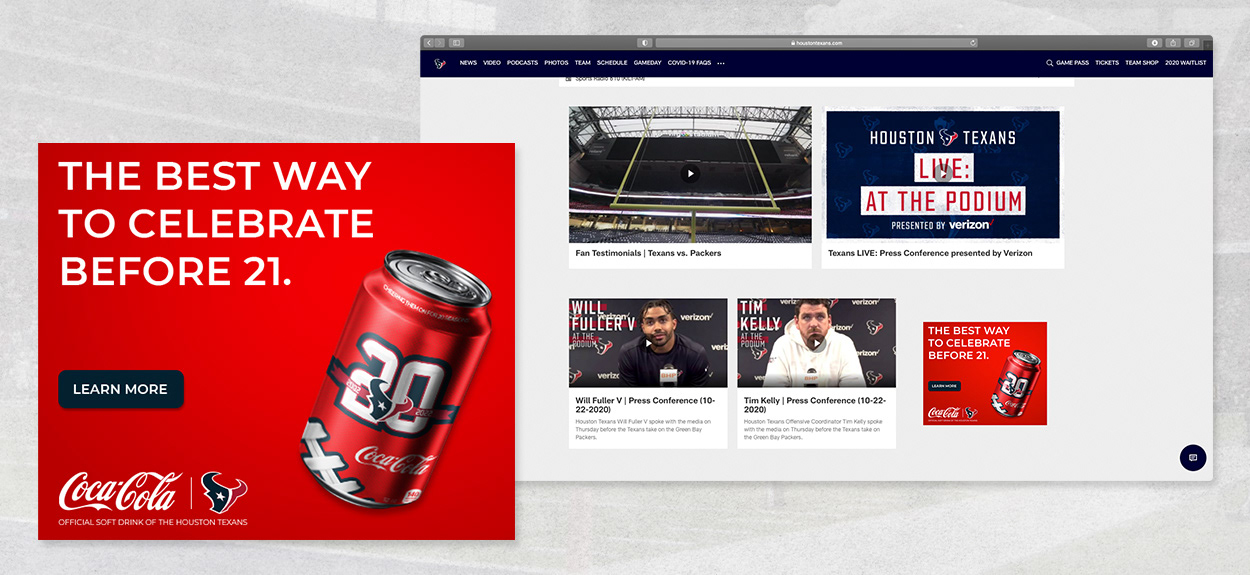 Coca-Cola Can Web Ad and Placement
