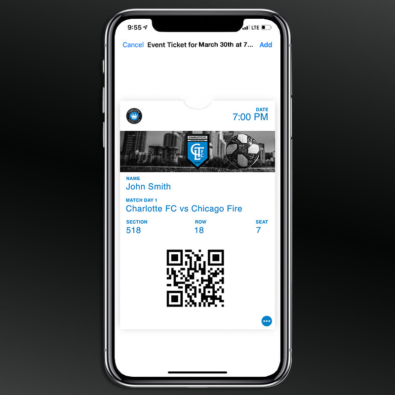 Charlotte FC Digital Ticket Design