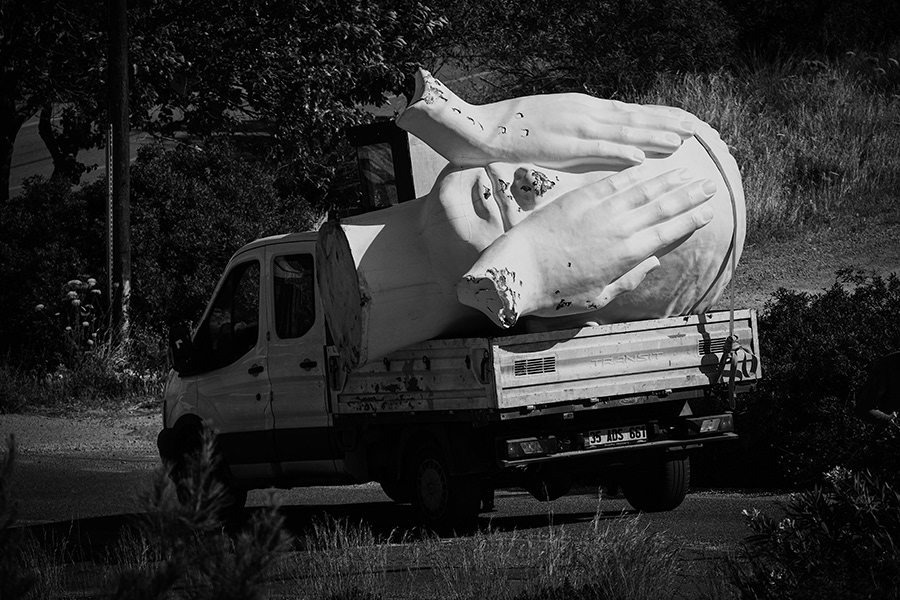 A statue's final journey