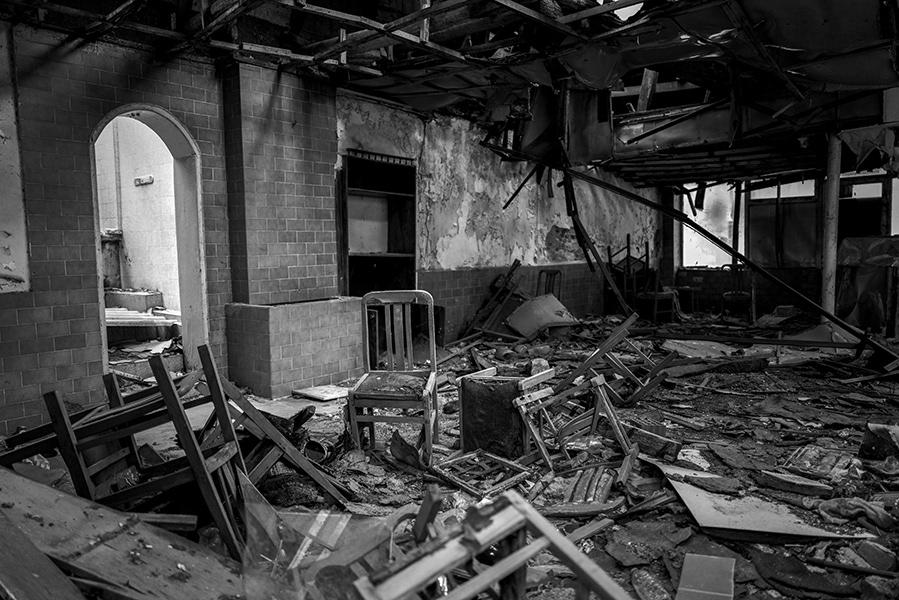 a restaurant in ruins