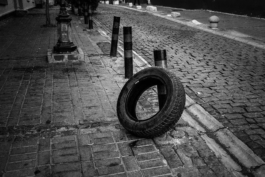 Abandoned car tire