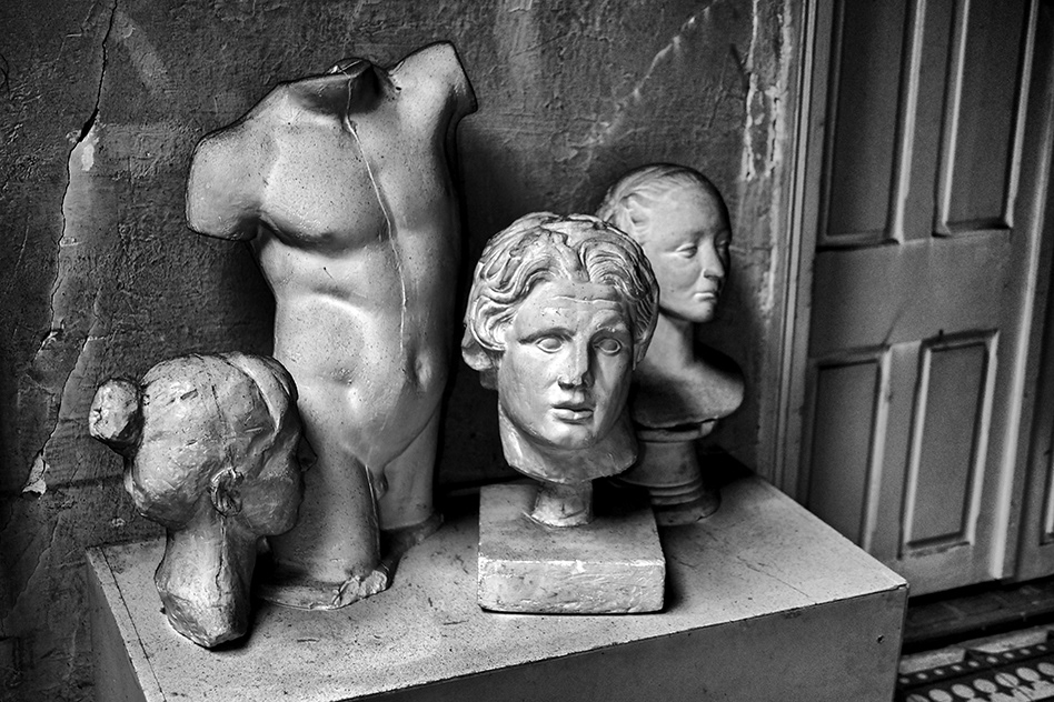 Statues after the fire