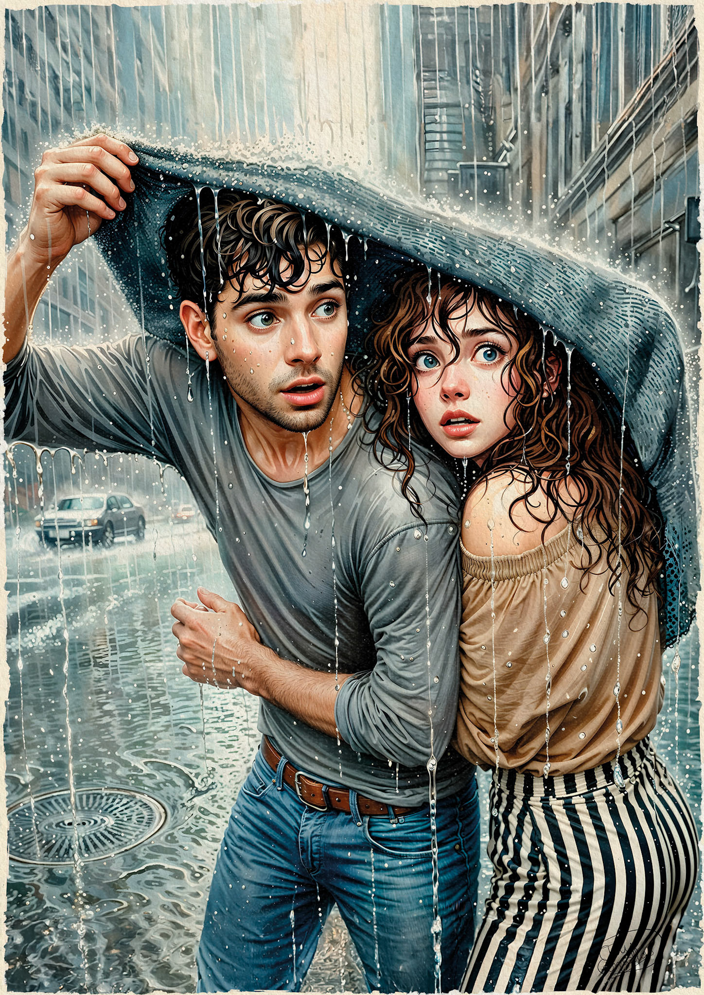 Sorprendidos por la lluvia