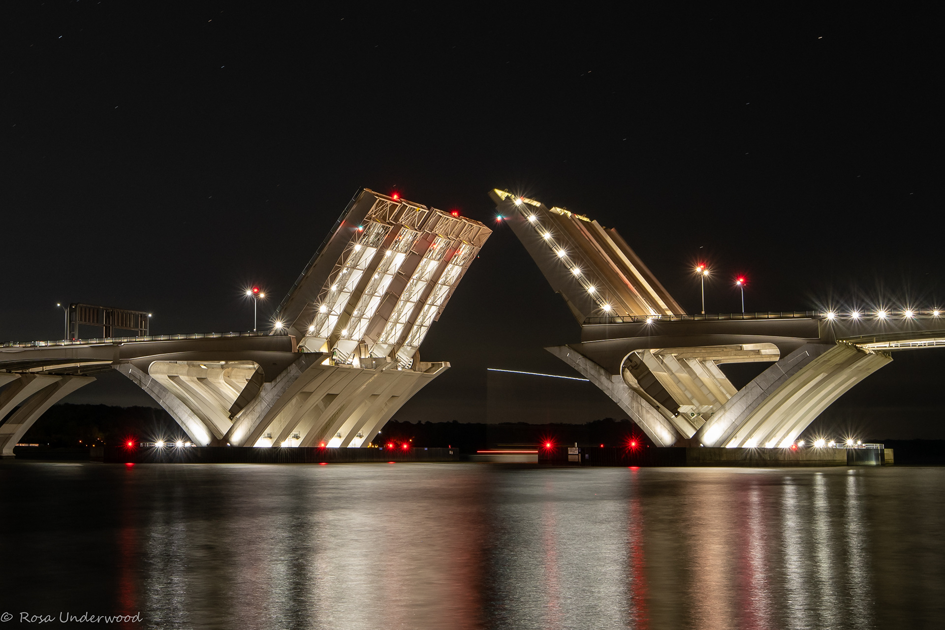 Sailing vessel Pangea passing through Woodrow Wilson Bridge