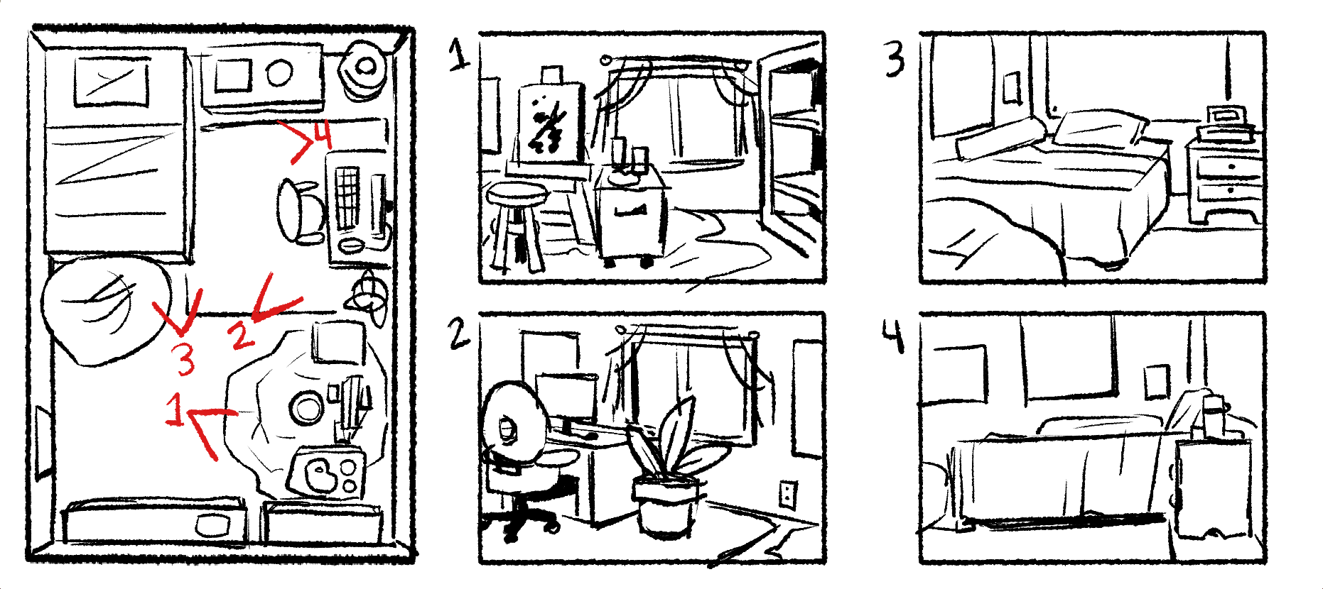 Layout exploration for puppet animation