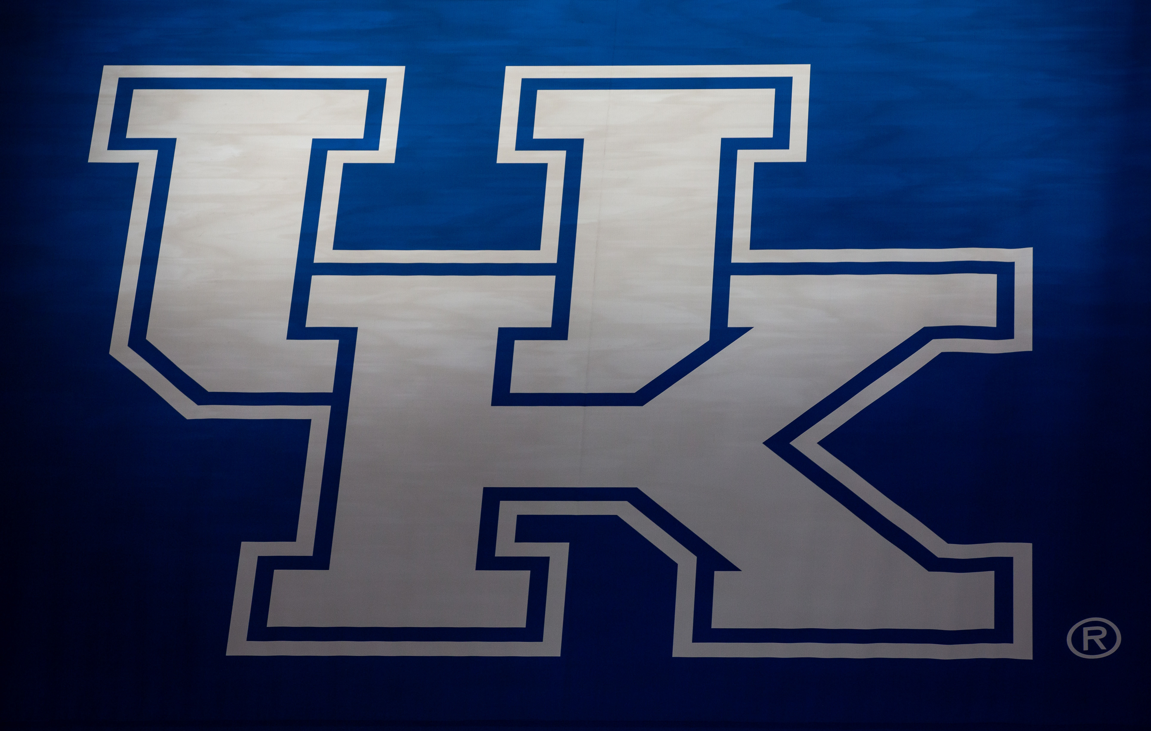 At University of Kentucky banner hangs in the gym of the Memorial Coliseum in Lexington, Kentucky.