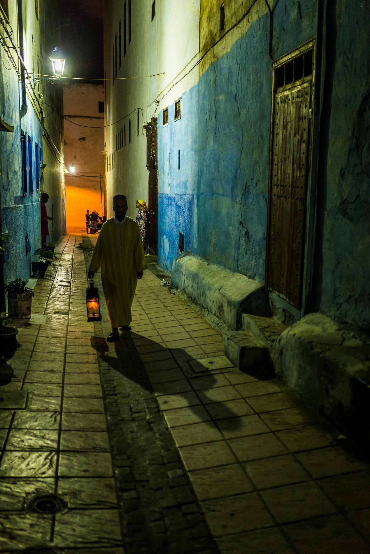 The Lamp Man leads you safely to Dinarjat Restaurant through the maze like streets of the Medina, Rabat