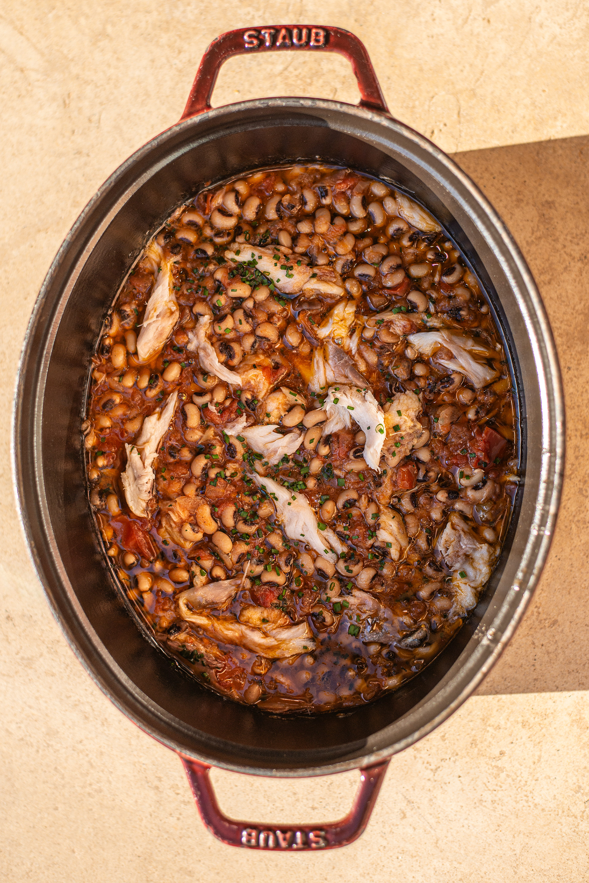 Black Bean Stew with smoked fish for breakfast - Daios Cove Hotel - Ierapetra