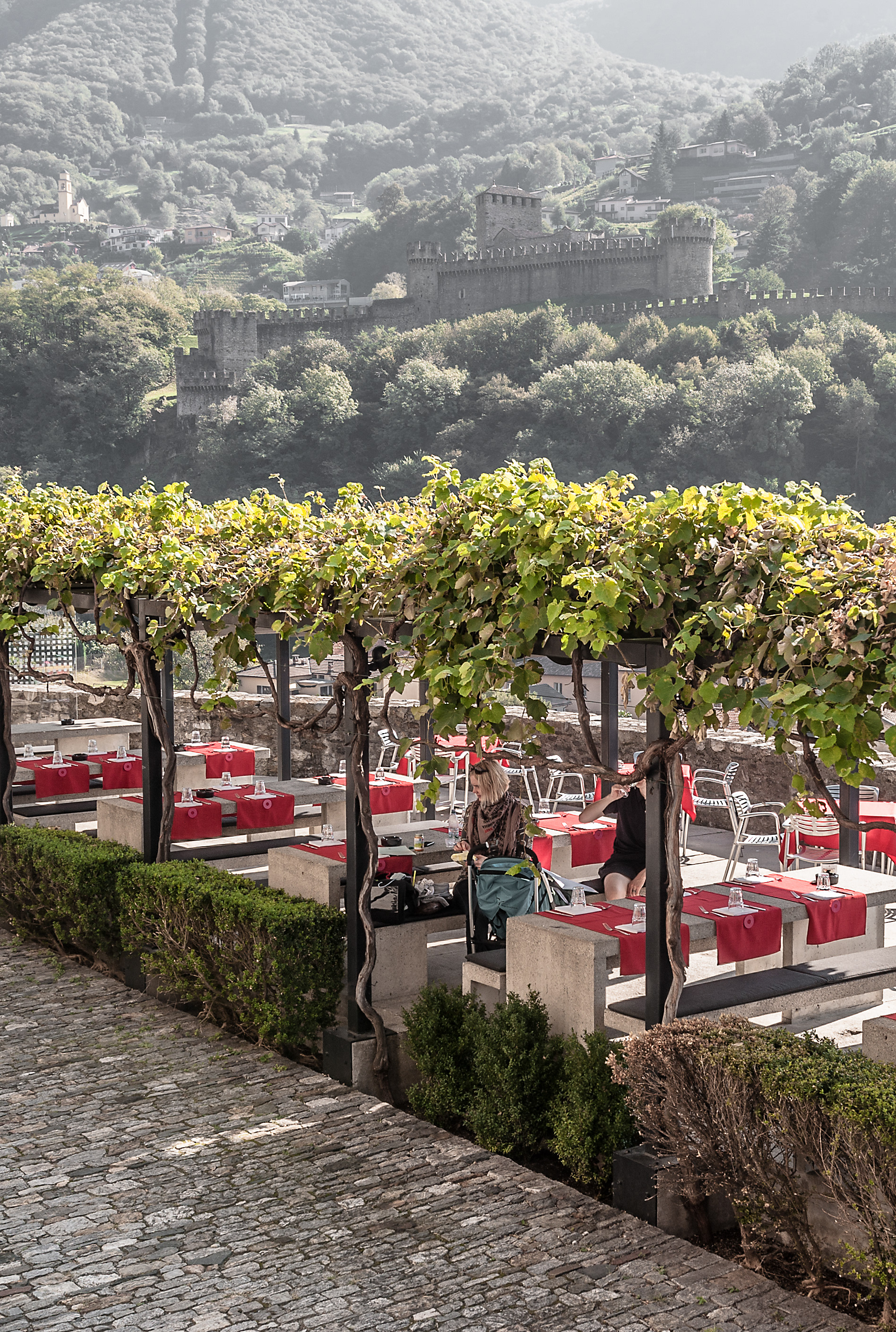 Restaurant at Bellinzona Castle, Ticino