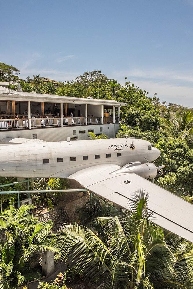 Airways Hotel, Complete with a Bar in a Real Airplane - kind of sums up the crazy atmosphere of Port Moresby
