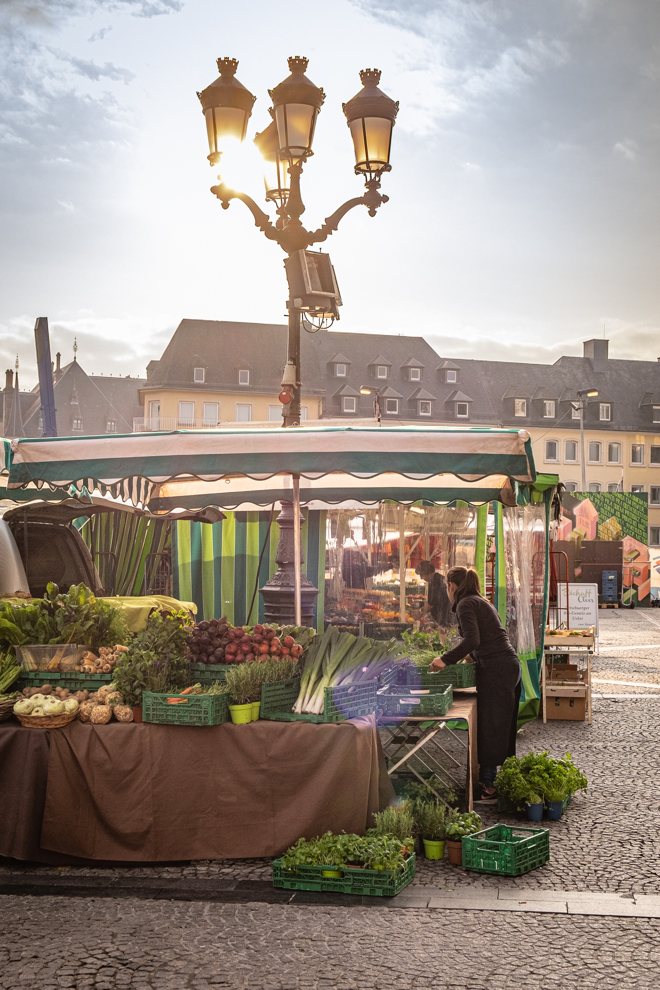 Food and flower market - Place Guillaume (Knuedler) - Luxembourg City