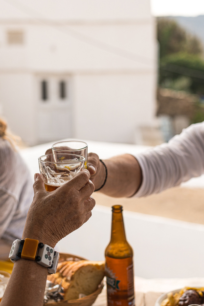 A much more rustic but no less enjoyable lunch can be enjoyed at Taverna Agnanti, nestled in Ktikados Village Square, Tinos