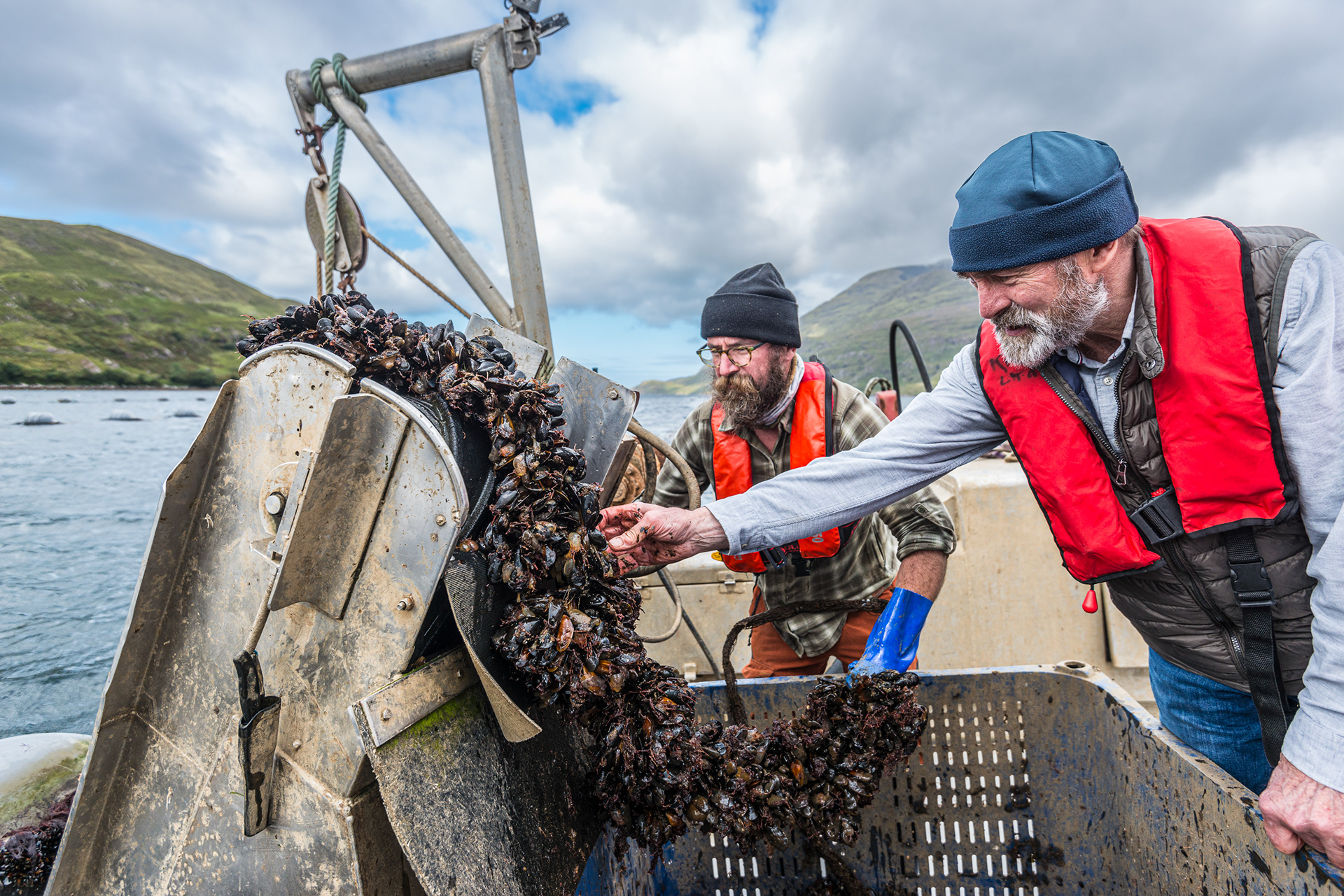 Simon Kennedy Bringing in the Mussels in Killary fjord - Killary Fjord Shellfish - Connemara