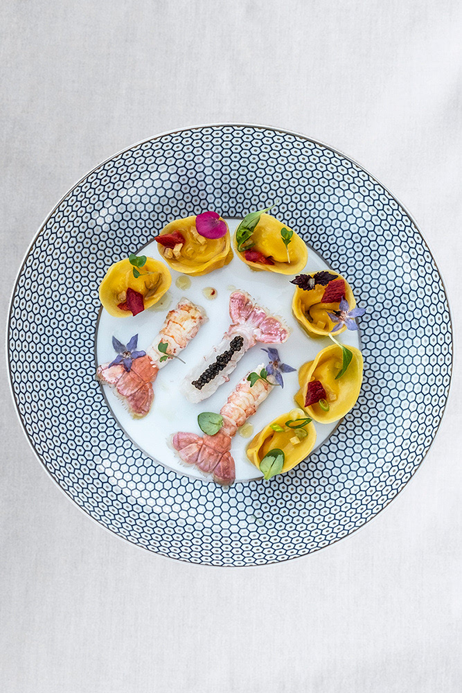Ravioli of Langoustines at Hotel La Ville, Calvi, Corsica