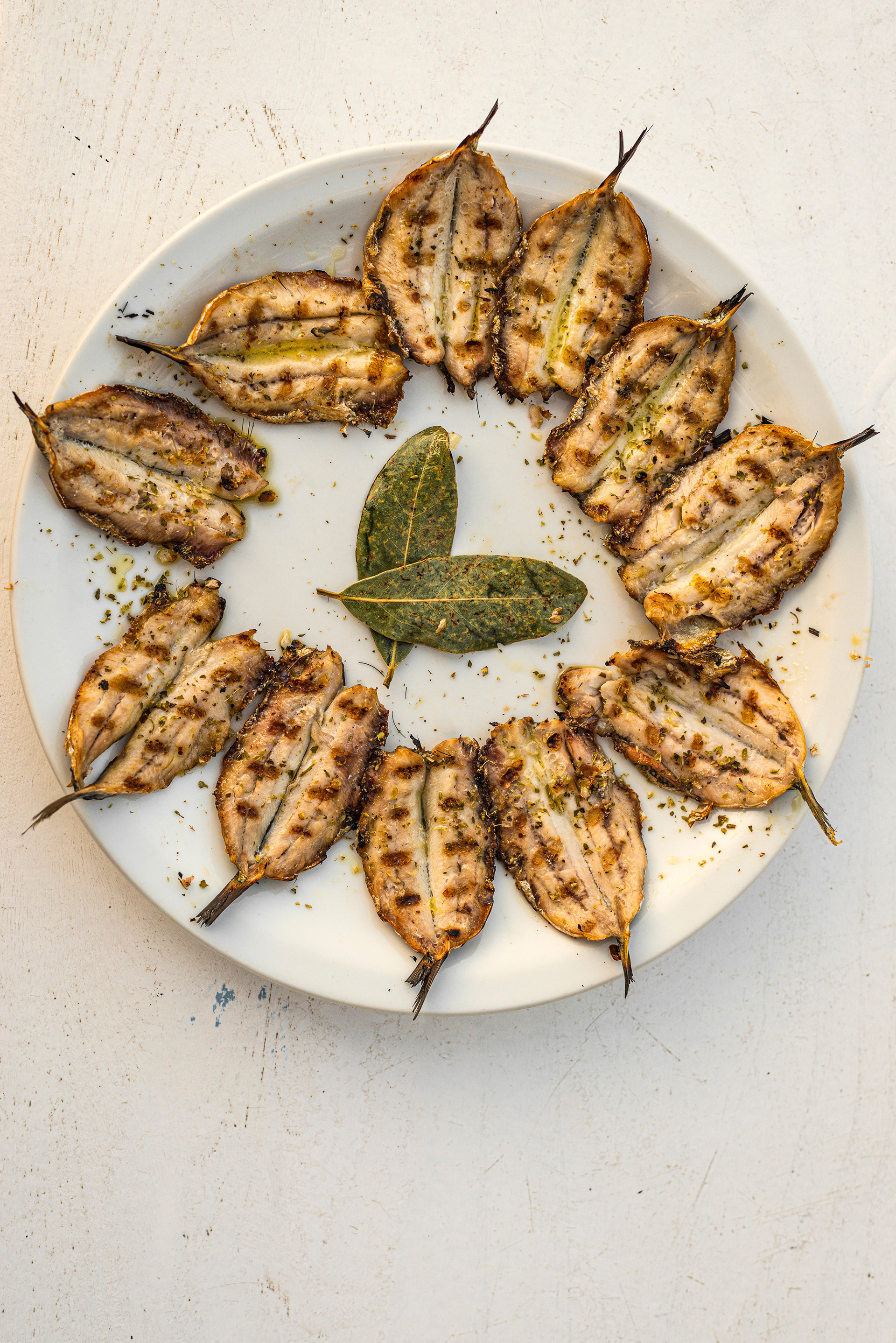 Grilled Sardines at Restaurant Tarsanas Taverna, Tinos