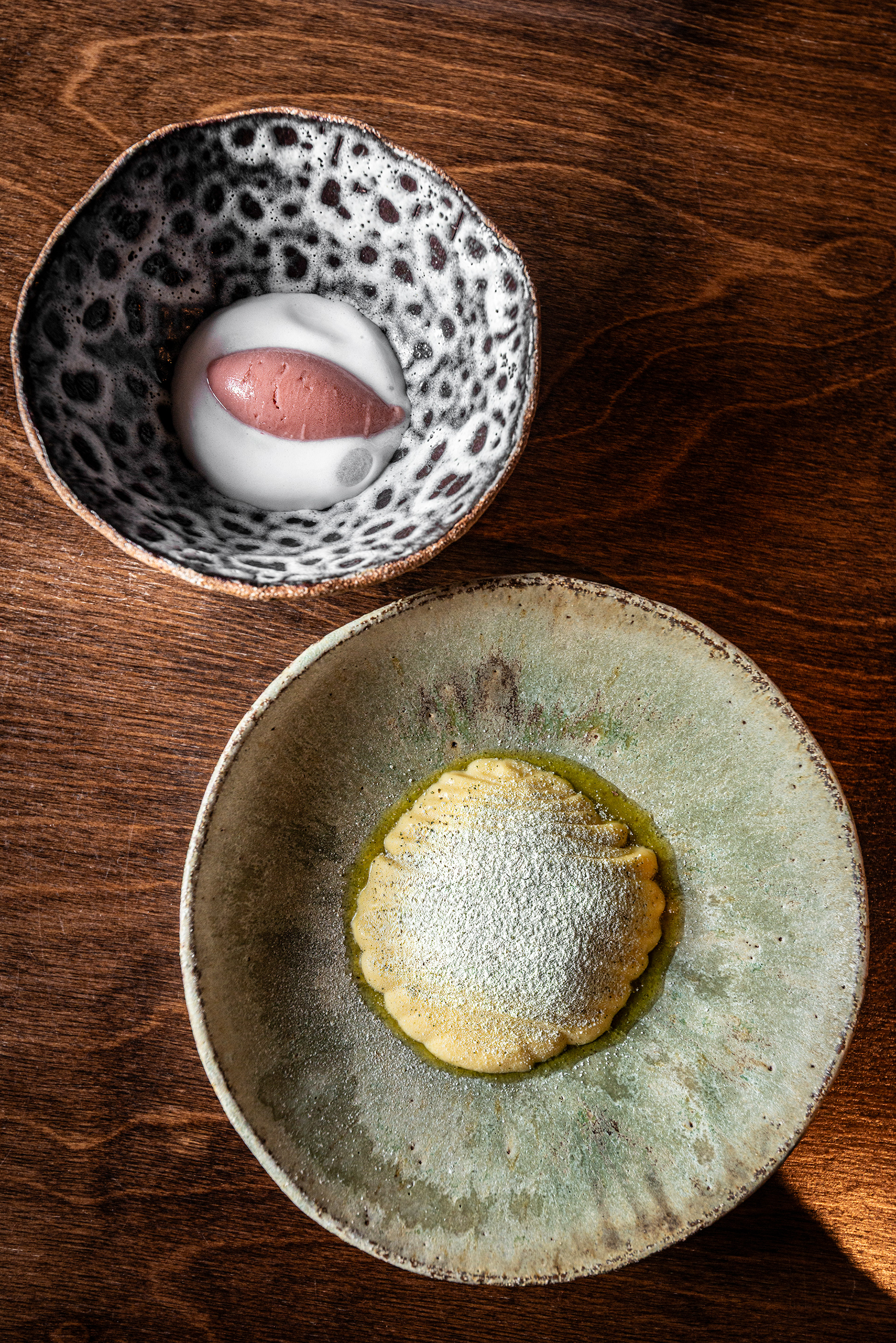 Rhubarb Sorbet, Rice & Custard - Chestnut Restaurant (Michelin Star) - Ballydehob