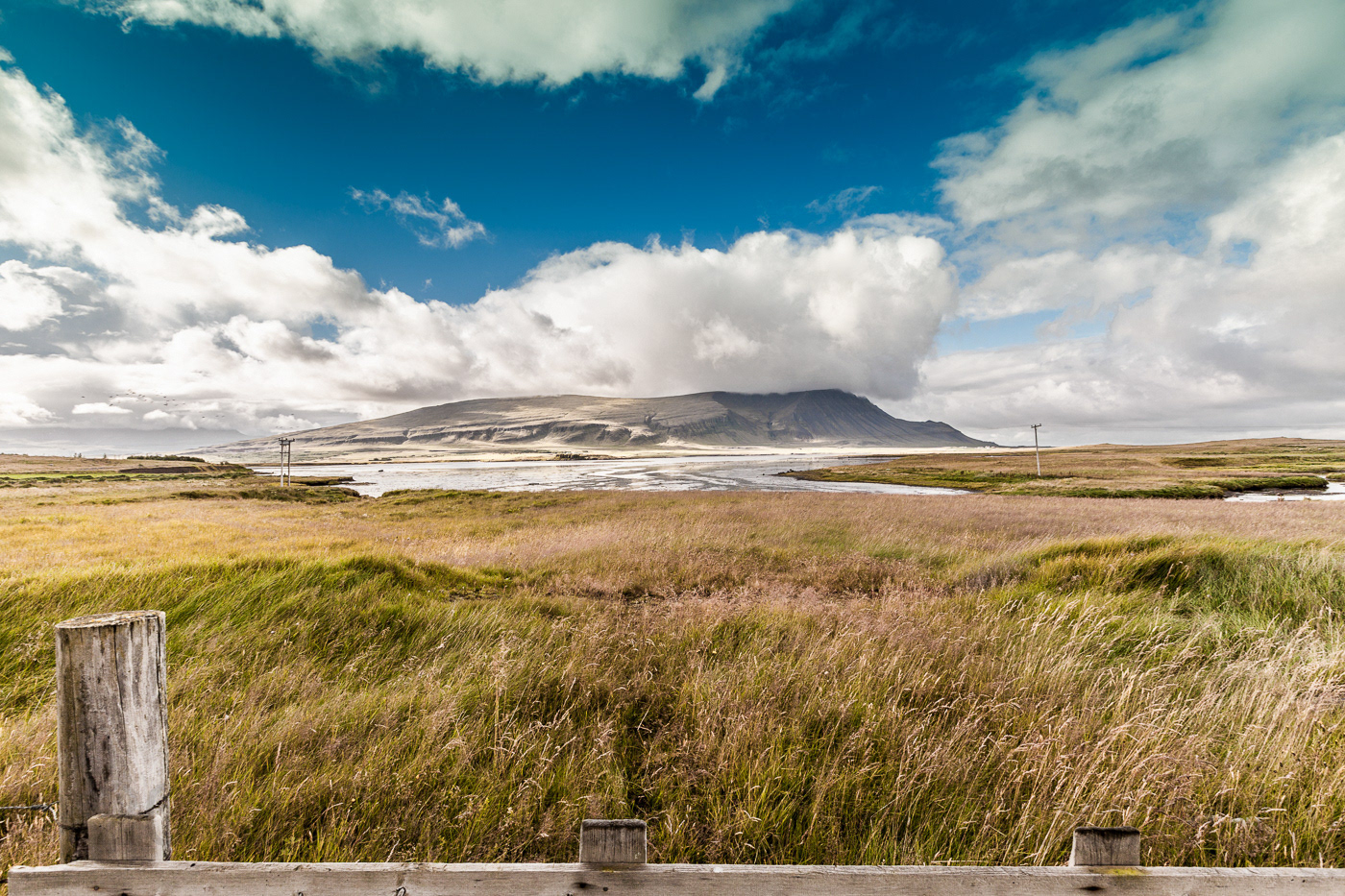 A roadside view across Leirarvogur Bay, Near Borgarnes