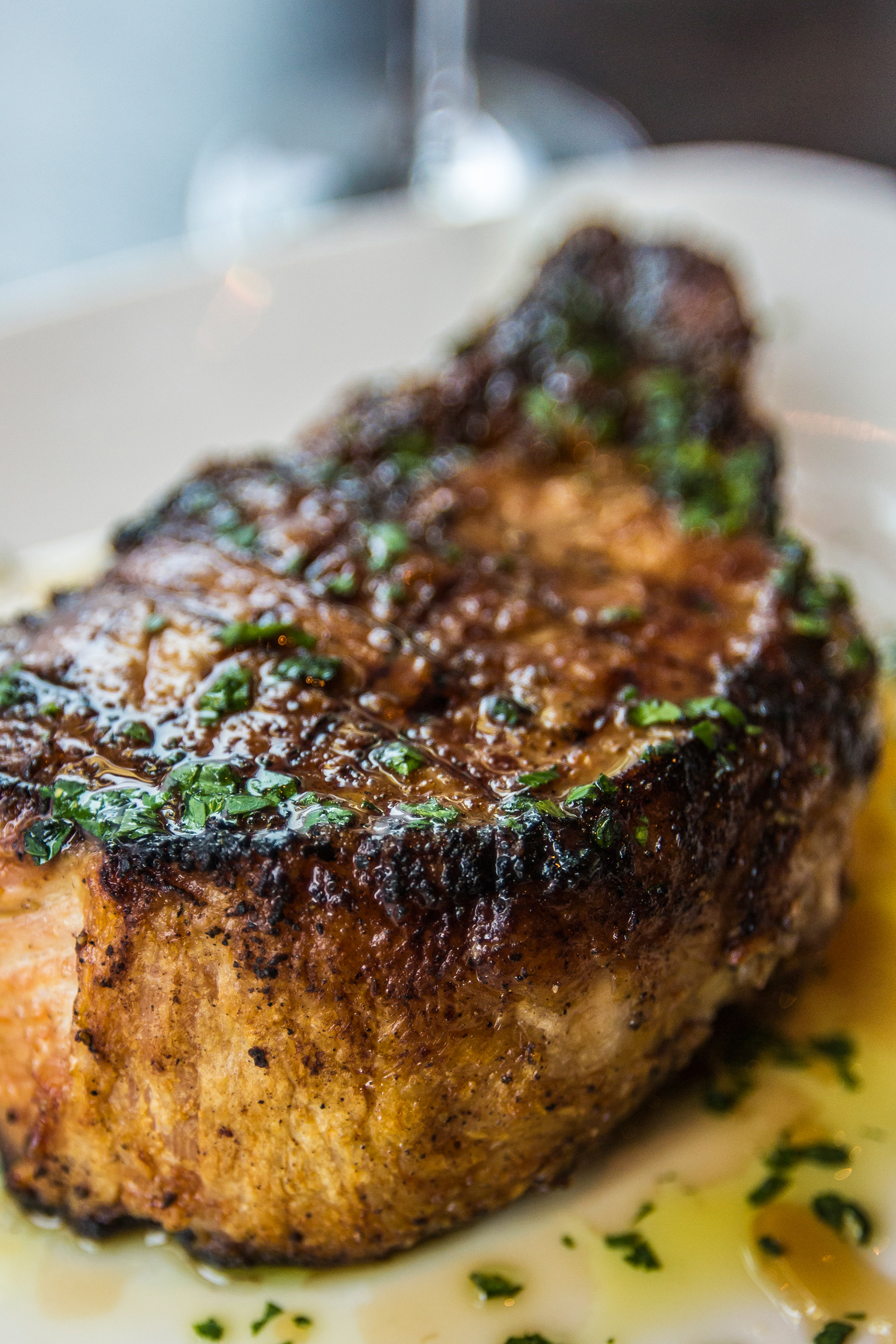 Maple Braised Pork Loin Chop, another signature dish at the Ox Restaurant, Portland