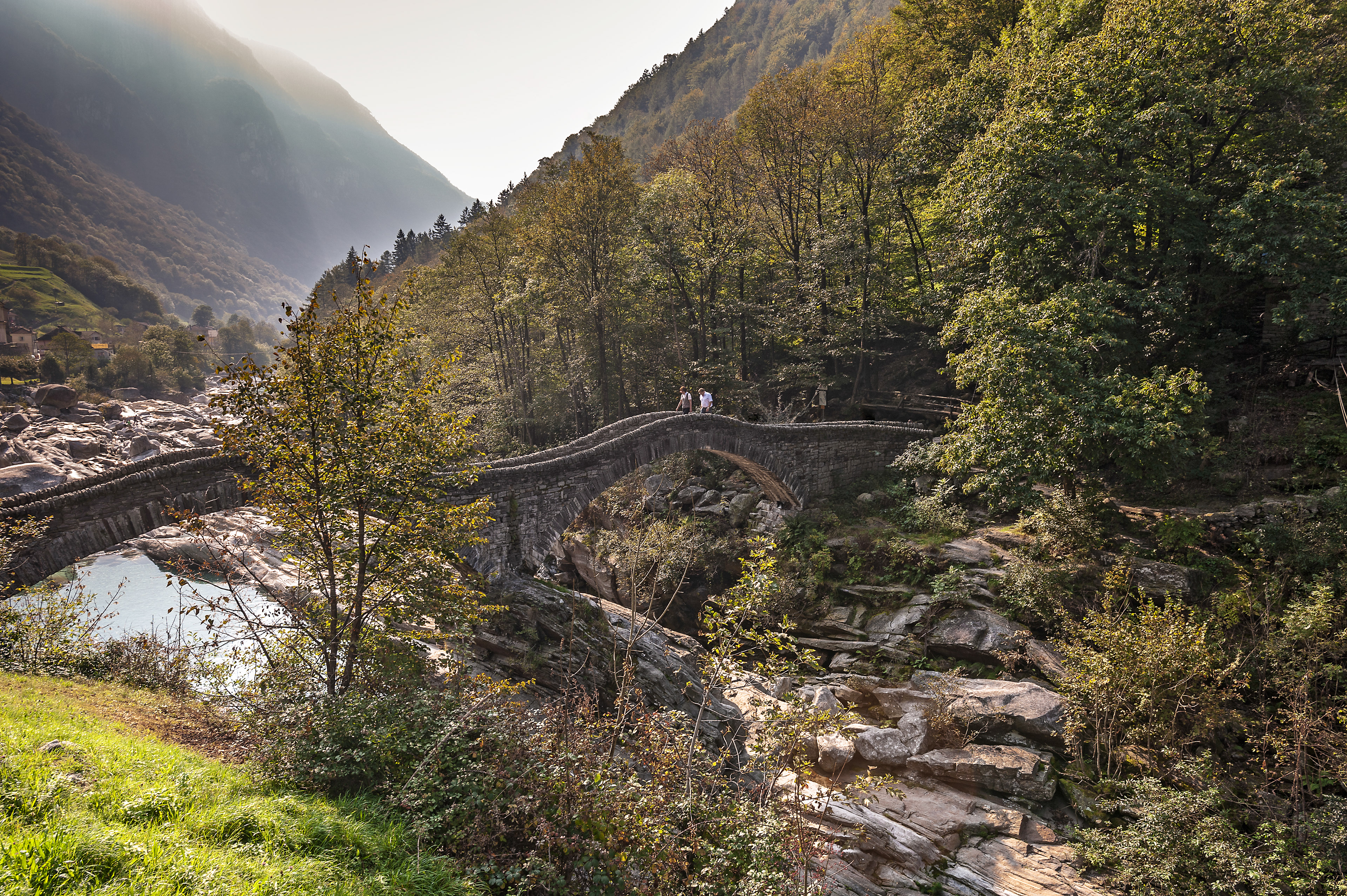 Ponte dei Salti (Roman_Bridge), Verzasca River (Green Water River), Lavertezzo Village, Verzasca Valley, Ticino