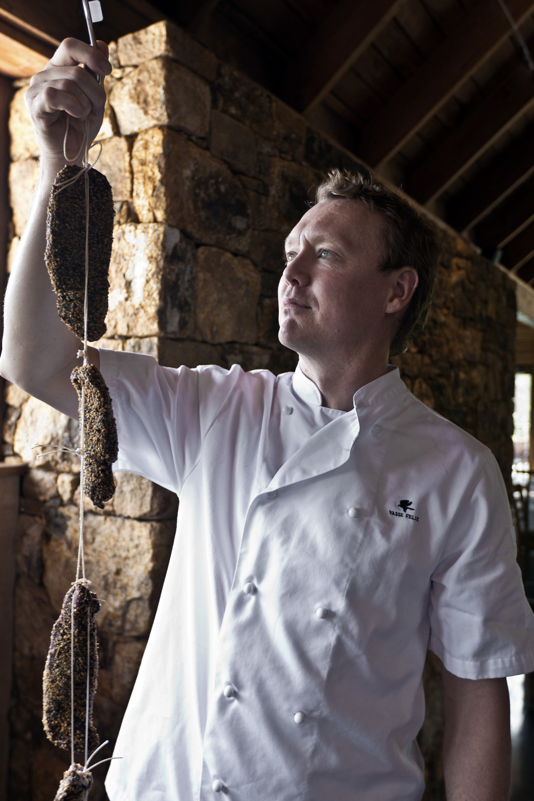 Chef Aaron Carr with his Home Made Kangaroo Pastrami, Vasse Felix Winery, Margaret River, WA. They also do a really great chardonnay!
